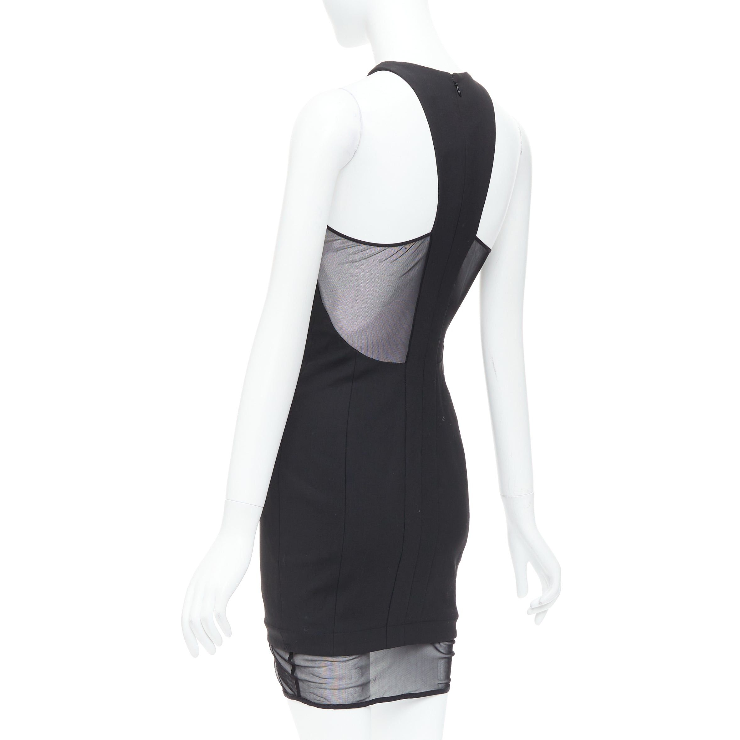 Elizabeth and James ELIZABETH AND JAMES Parker black sheer hem racer top mini dress US2 S Size S / US 4 / IT 40 - 5 Thumbnail