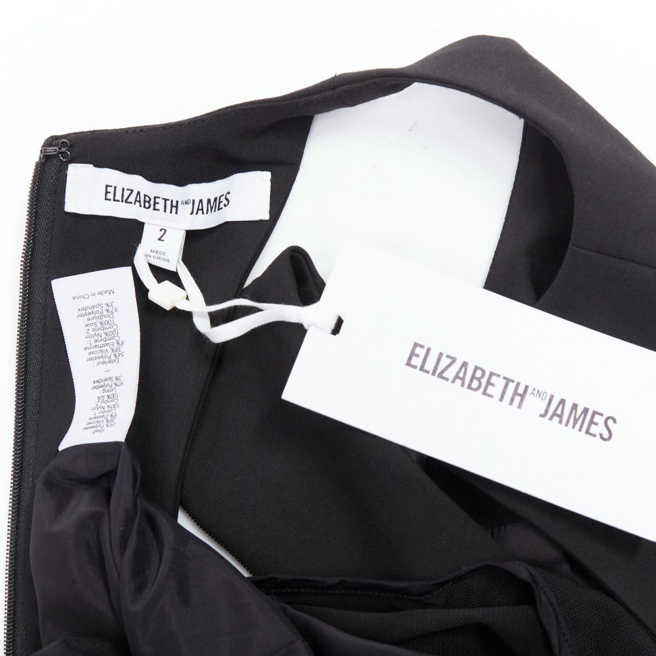 Elizabeth and James ELIZABETH AND JAMES Parker black sheer hem racer top mini dress US2 S Size S / US 4 / IT 40 - 8 Thumbnail