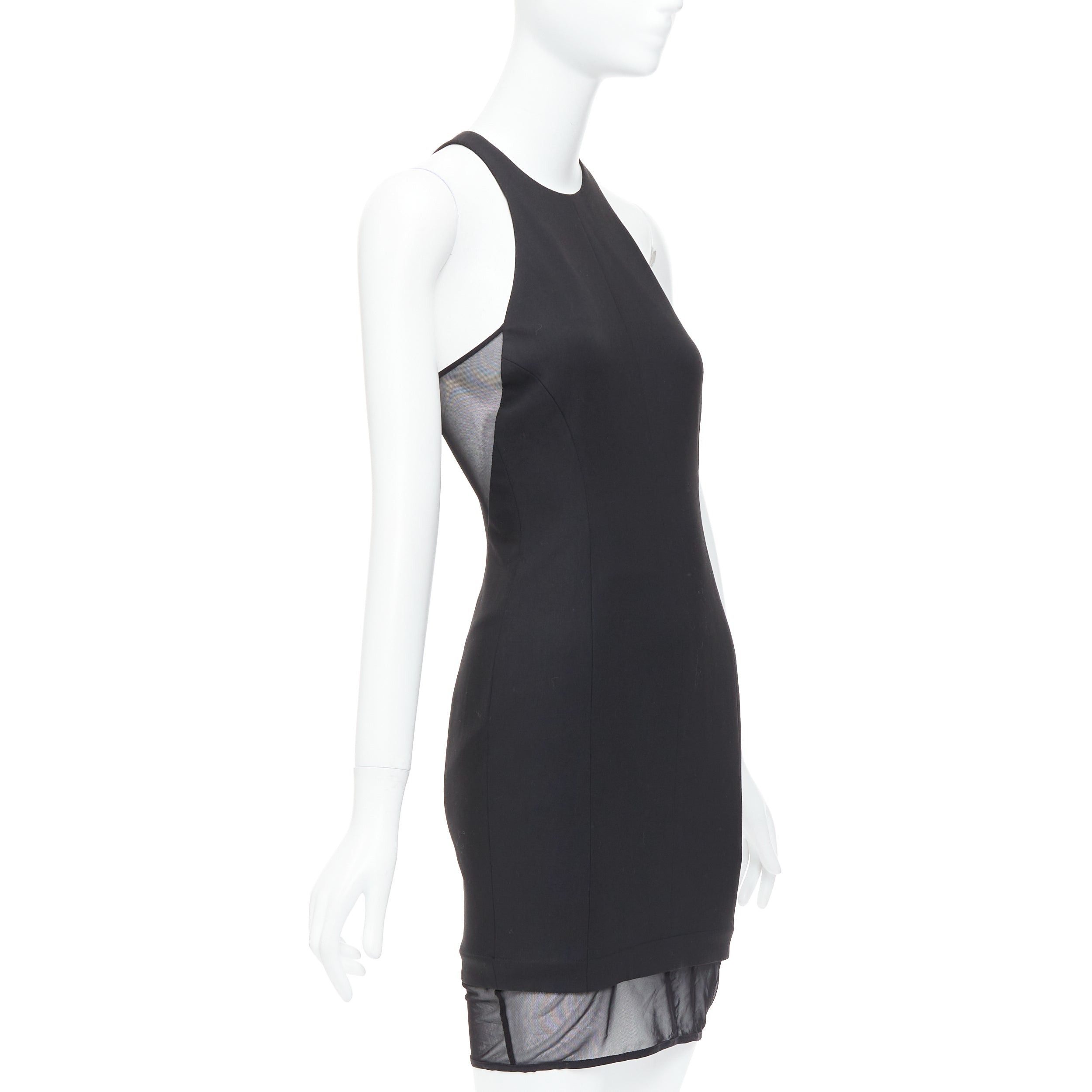 Elizabeth and James ELIZABETH AND JAMES Parker black sheer hem racer top mini dress US2 S Size S / US 4 / IT 40 - 3 Thumbnail