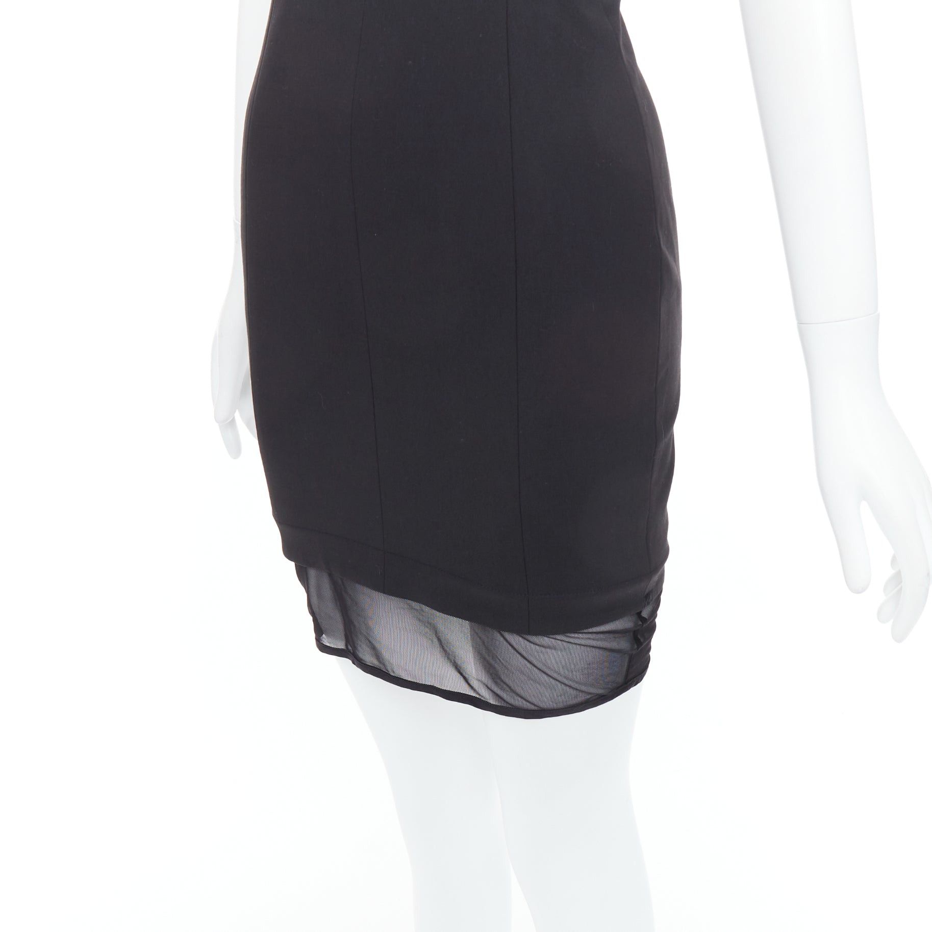 Elizabeth and James ELIZABETH AND JAMES Parker black sheer hem racer top mini dress US2 S Size S / US 4 / IT 40 - 7 Thumbnail