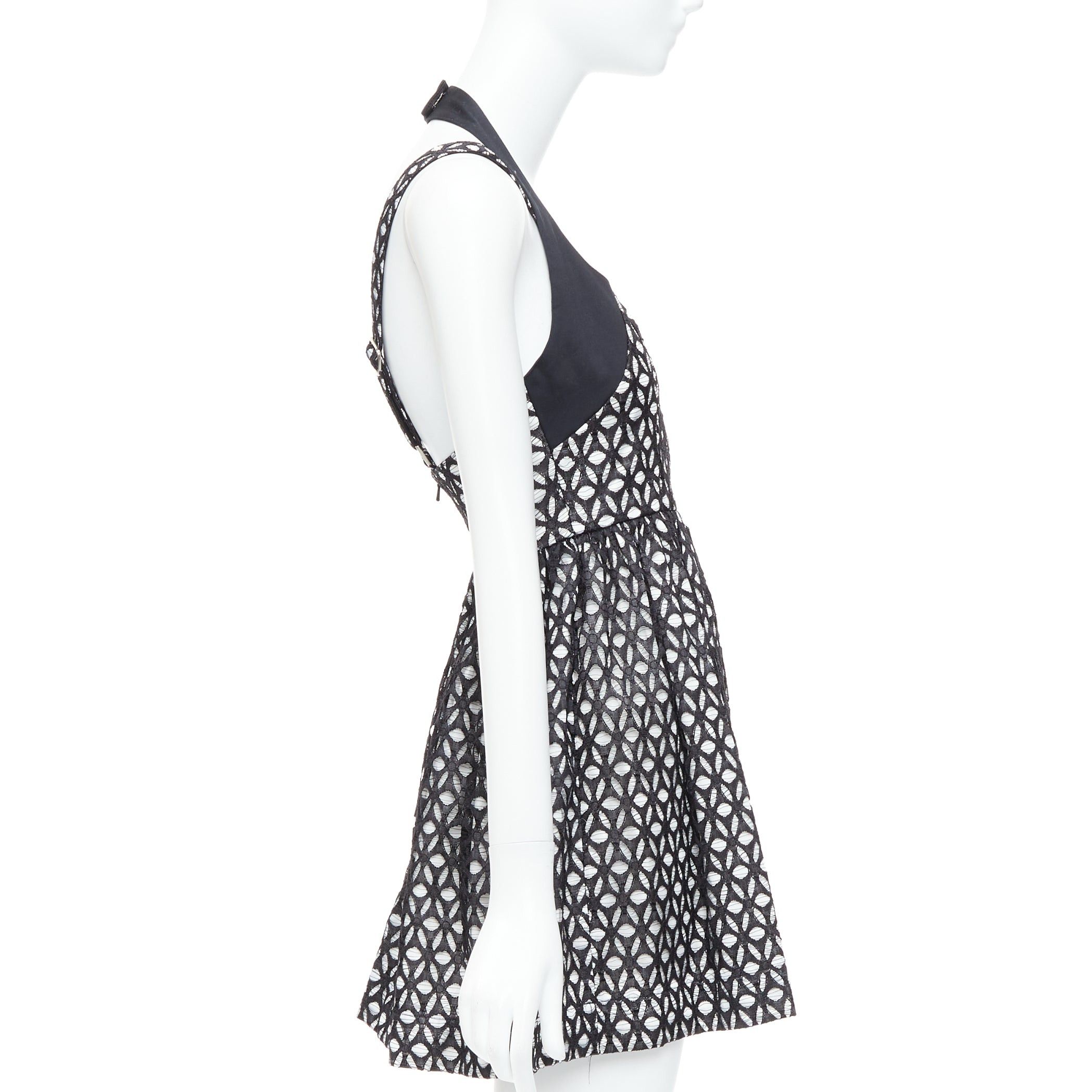Alice McCall ALICE MCCALL Dust to Glory black eyelet overlay halter mini dress UK8 S Size M / US 6-8 / IT 42-44 - 4 Thumbnail
