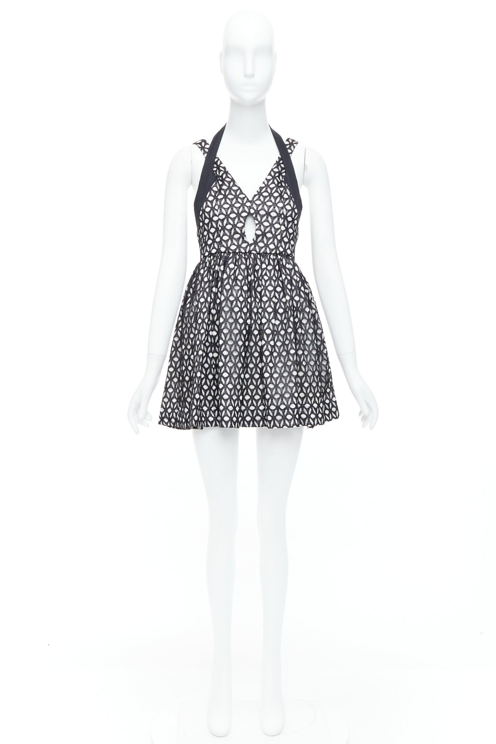 Alice McCall ALICE MCCALL Dust to Glory black eyelet overlay halter mini dress UK8 S Size M / US 6-8 / IT 42-44 - 9 Thumbnail