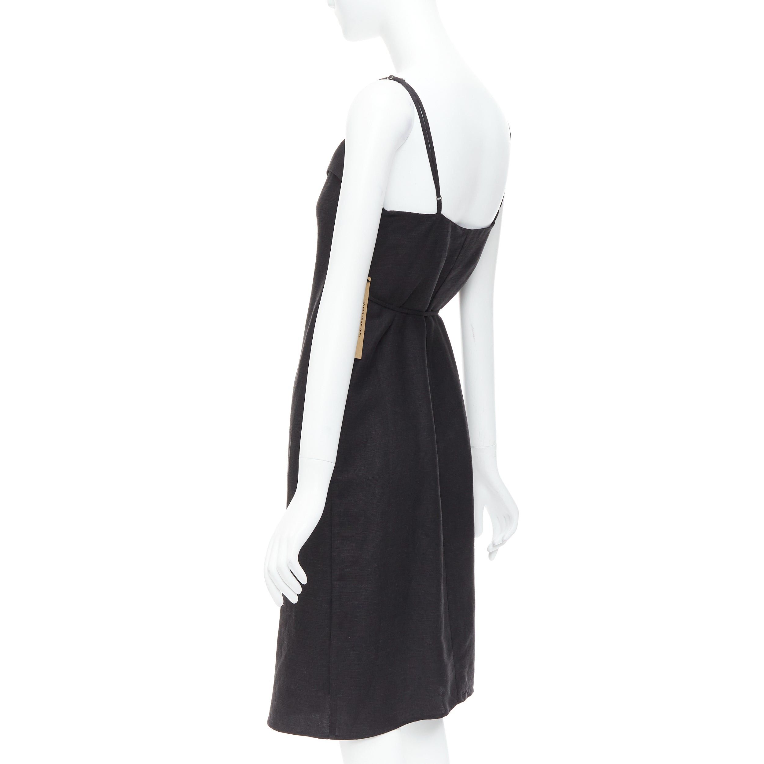 Reformation REFORMATION Crus black tencel linen V neck wrap dress XS Size S / US 4 / IT 40 - 6 Thumbnail