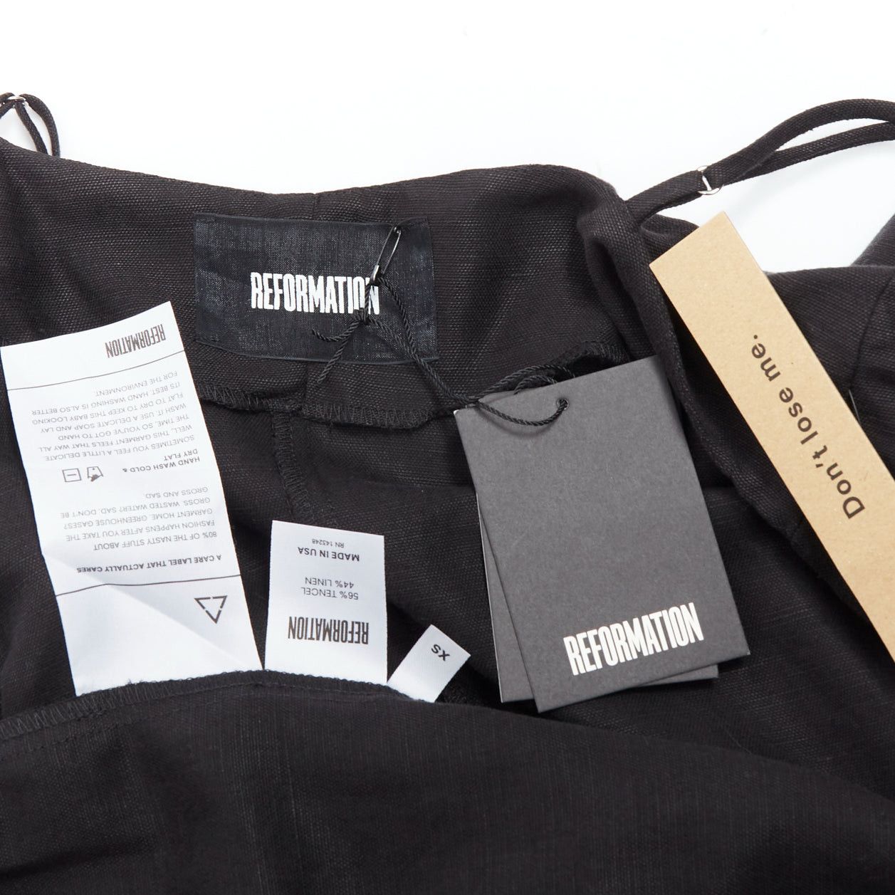 Reformation REFORMATION Crus black tencel linen V neck wrap dress XS Size S / US 4 / IT 40 - 8 Thumbnail