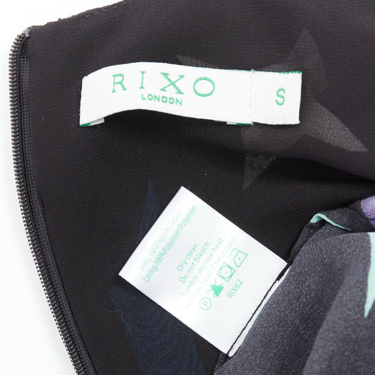 RIXO RIXO LONDON Constellation 100% silk black star print V neck dress S Size S / US 4 / IT 40 - 8 Thumbnail