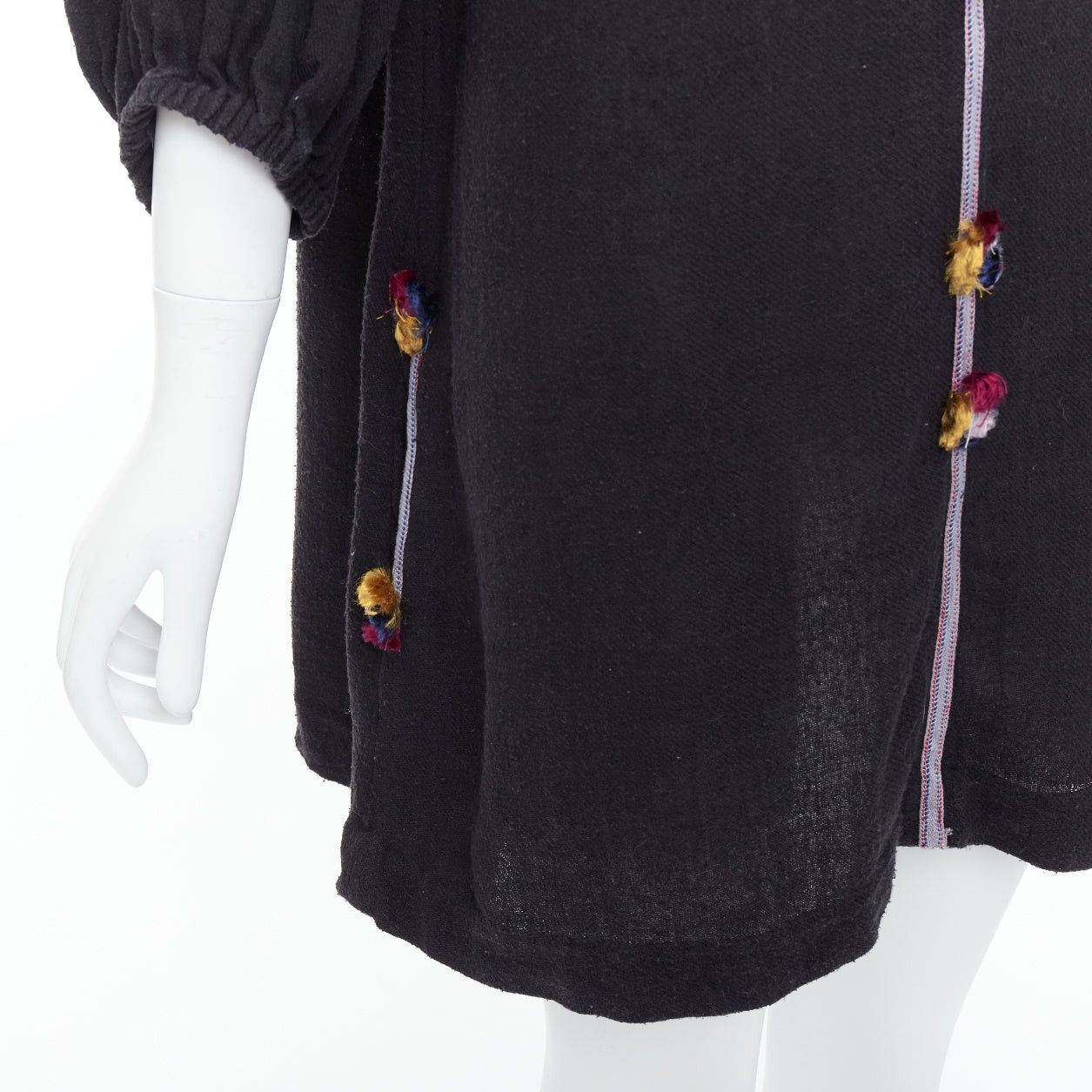 Isabel Marant ISABEL MARANT black multicolour pompom trim boho dress Sz.1 S Size S / US 4 / IT 40 - 7 Thumbnail