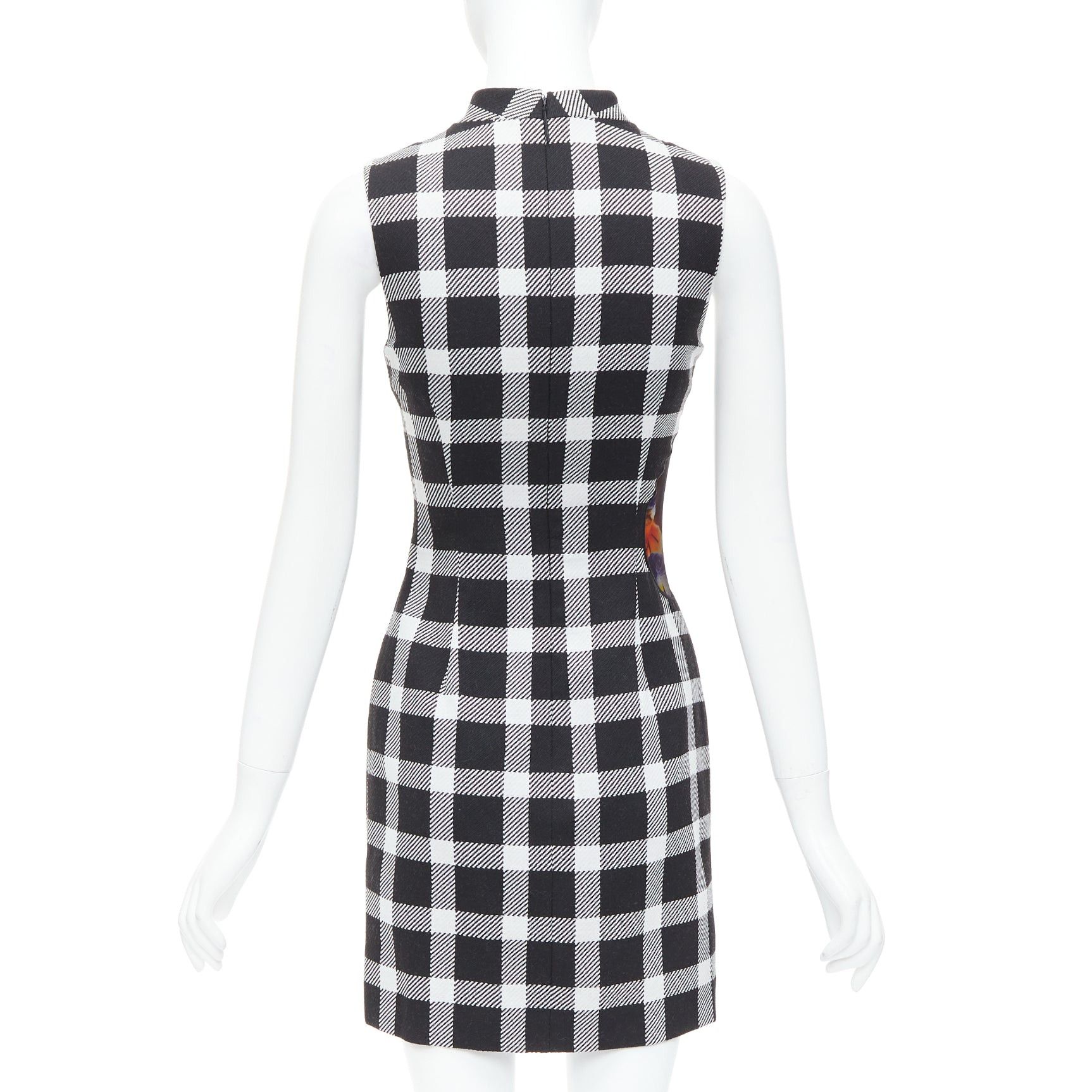 Christopher Kane CHRISTOPHER KANE virgin wool multicolor orchid plaid print dress IT38 XS Size XS / US 0-2 / IT 36-38 - 5 Thumbnail