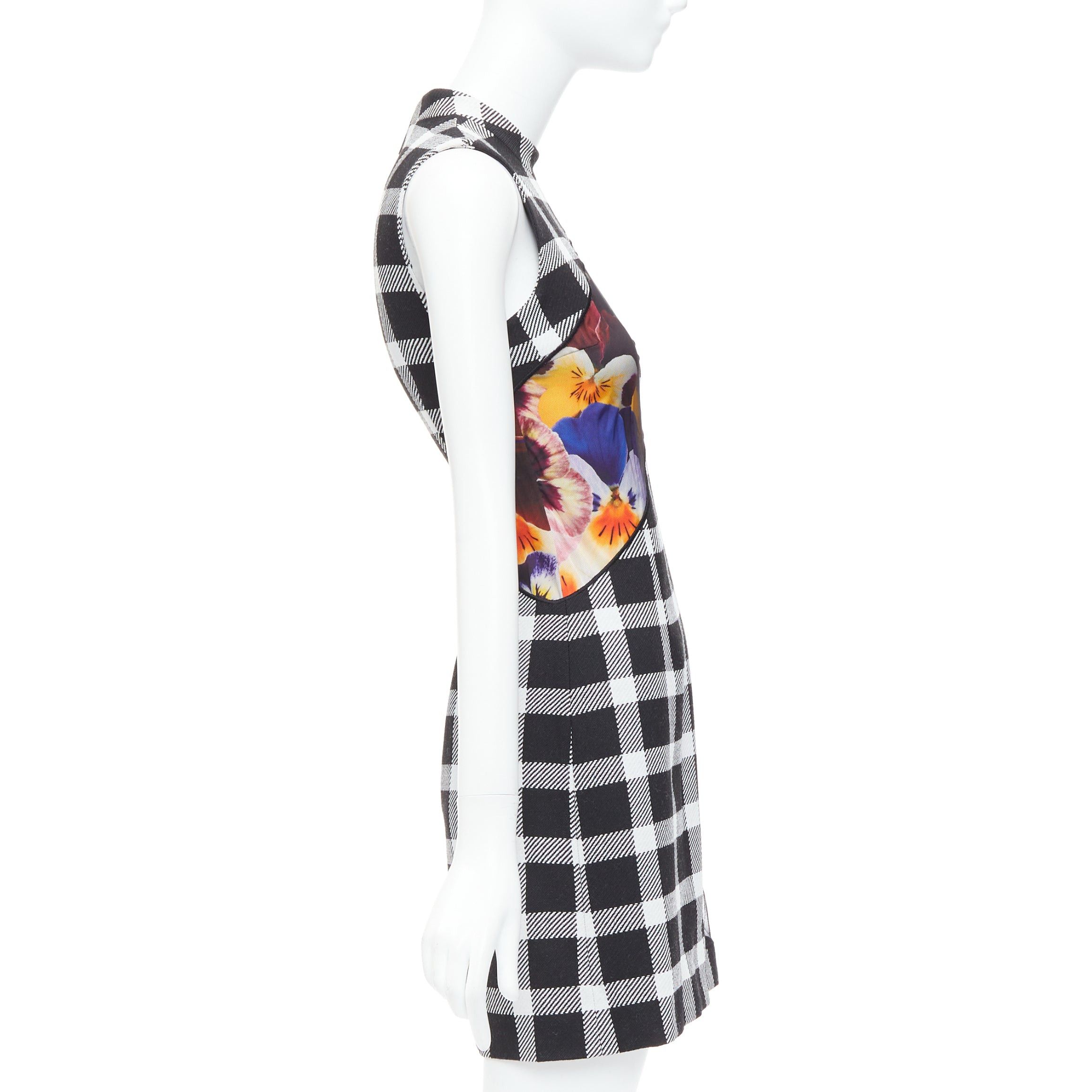 Christopher Kane CHRISTOPHER KANE virgin wool multicolor orchid plaid print dress IT38 XS Size XS / US 0-2 / IT 36-38 - 4 Thumbnail