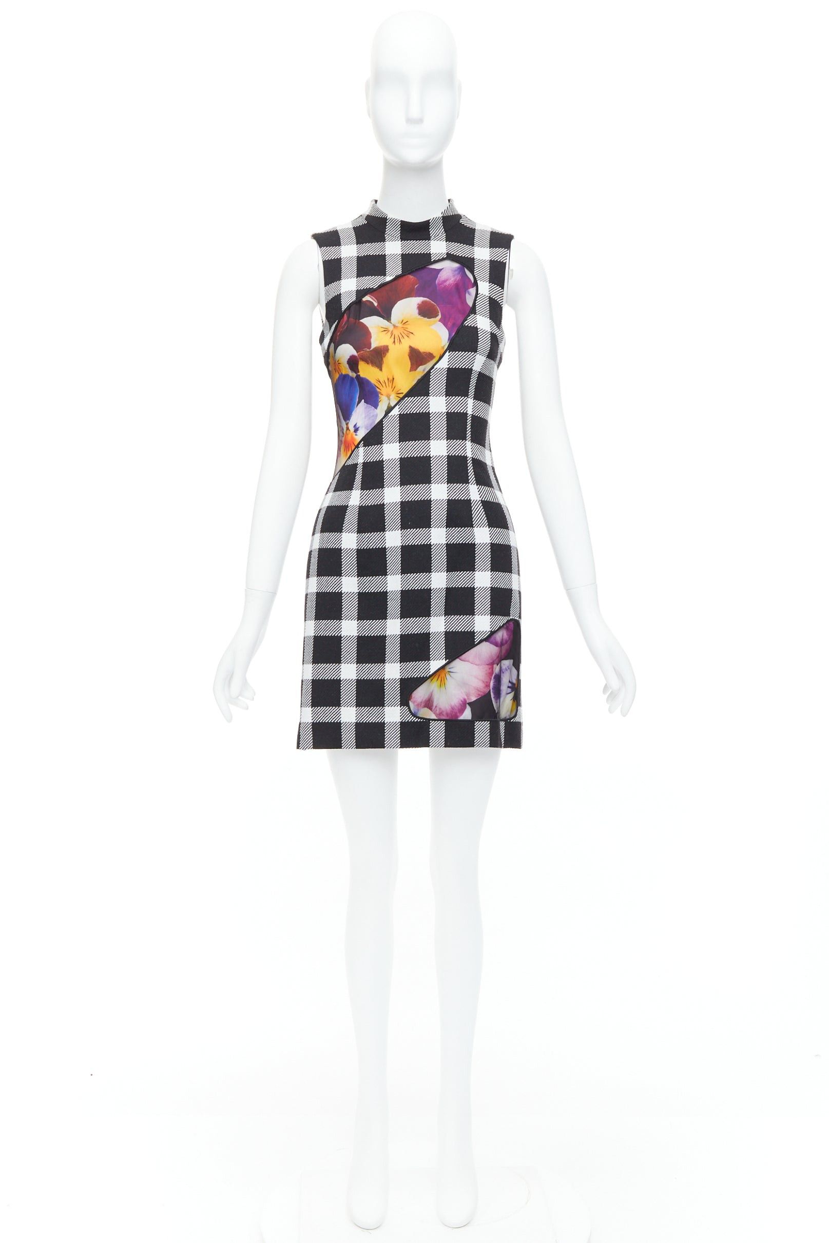Christopher Kane CHRISTOPHER KANE virgin wool multicolor orchid plaid print dress IT38 XS Size XS / US 0-2 / IT 36-38 - 9 Thumbnail