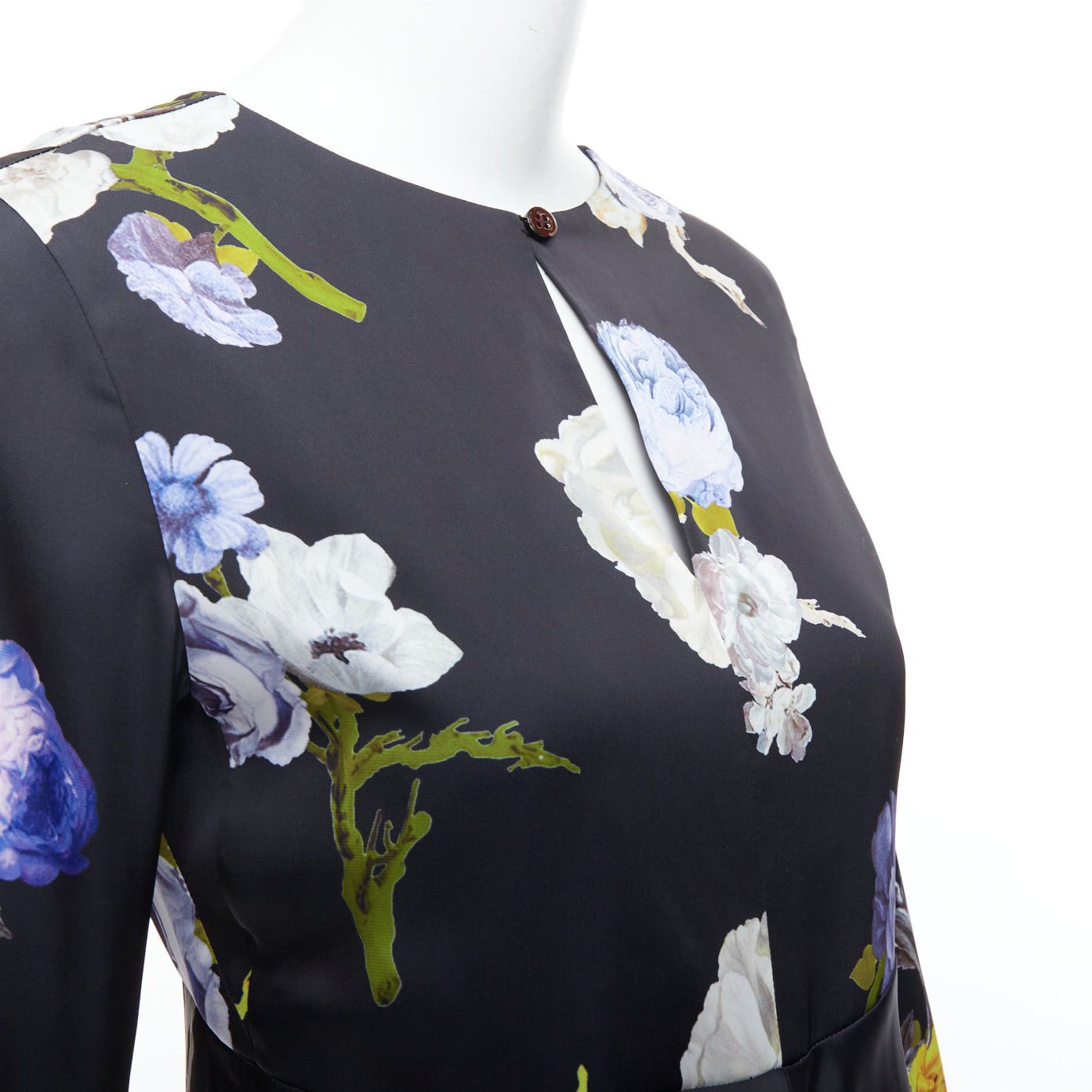 Acne Studios ACNE STUDIOS 2017 Bahari purple black floral silky flare cut out top FR34 XS Size XS / US 0-2 / IT 36-38 - 7 Thumbnail