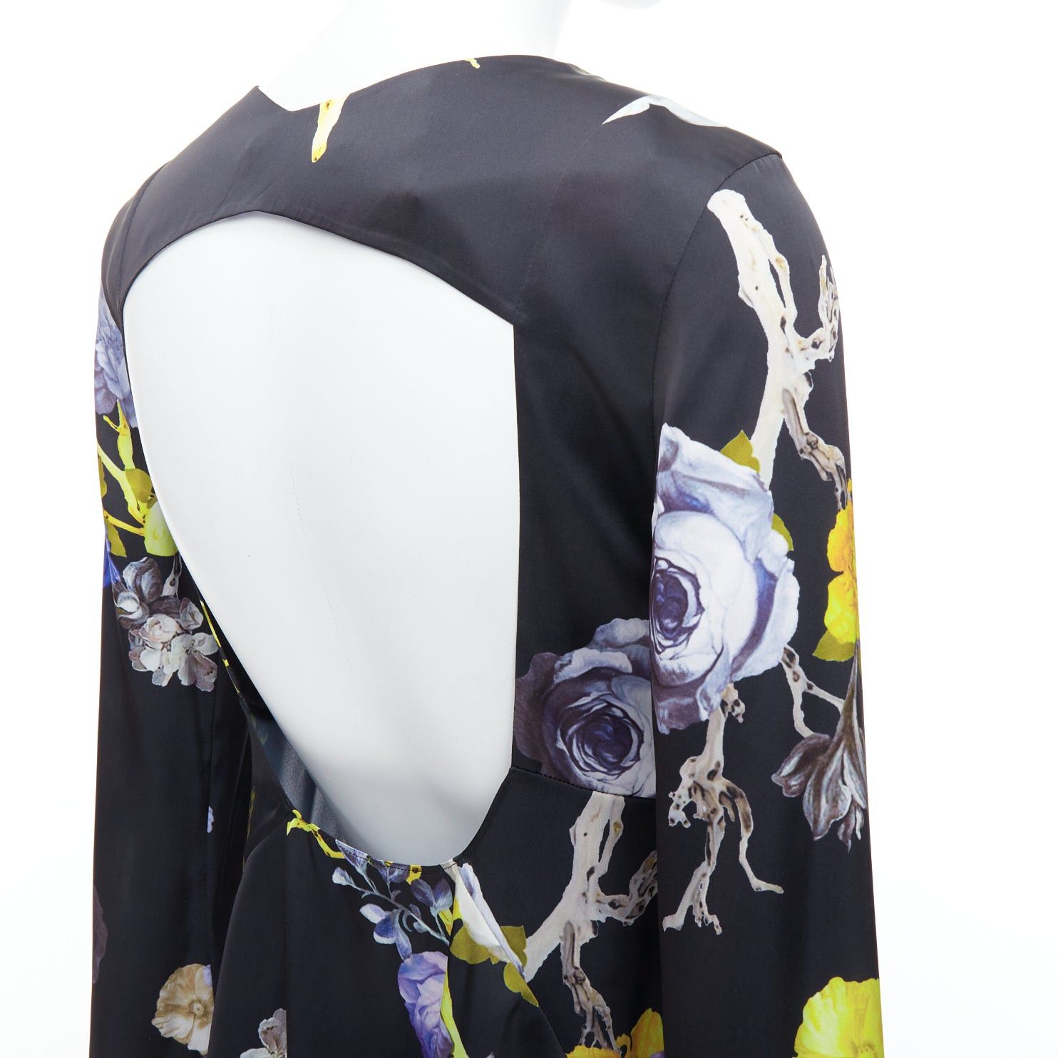 Acne Studios ACNE STUDIOS 2017 Bahari purple black floral silky flare cut out top FR34 XS Size XS / US 0-2 / IT 36-38 - 6 Thumbnail