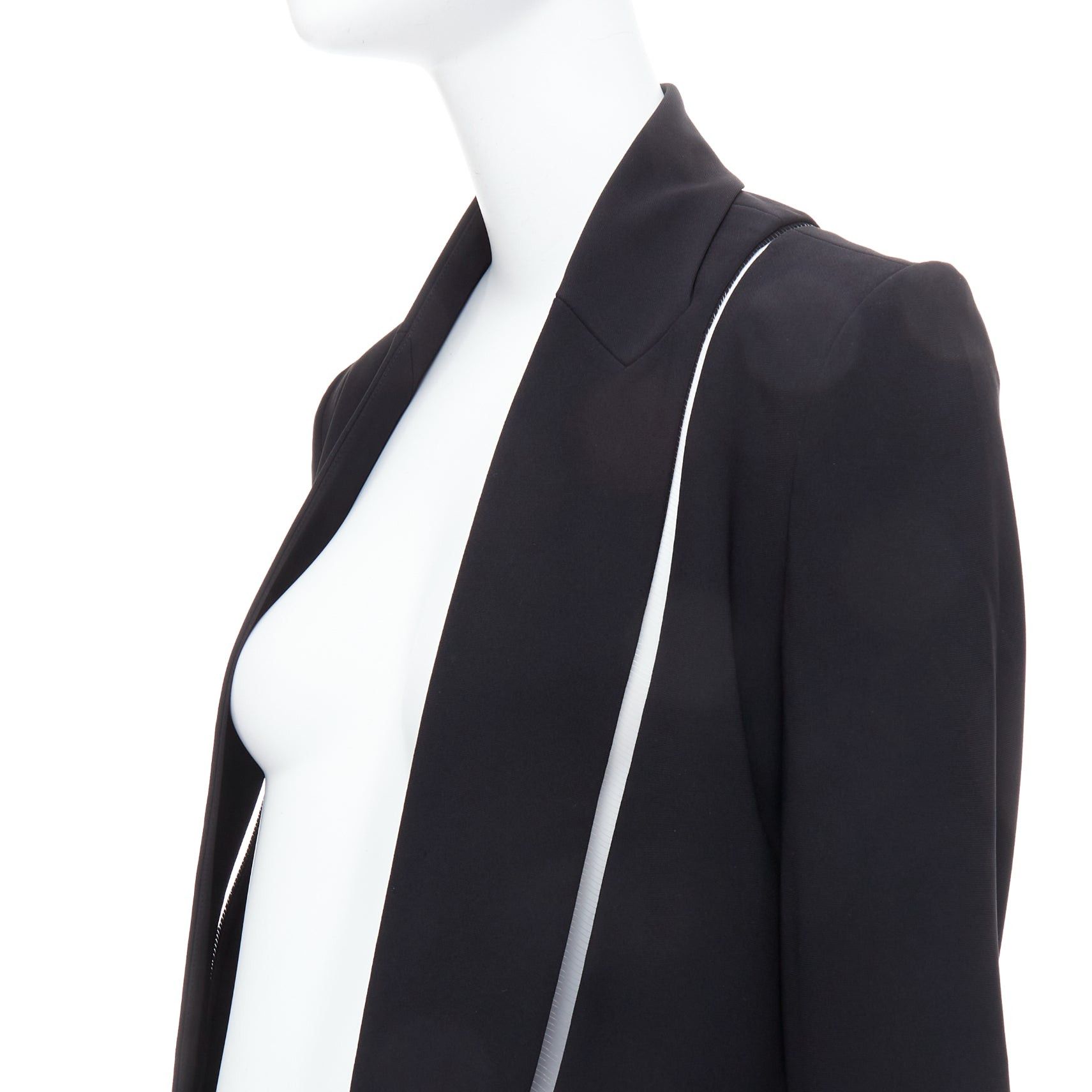 Alexander Wang ALEXANDER WANG black fish wise tcut out long blazer jacket US0 XS Size XS / US 0-2 / IT 36-38 - 7 Thumbnail