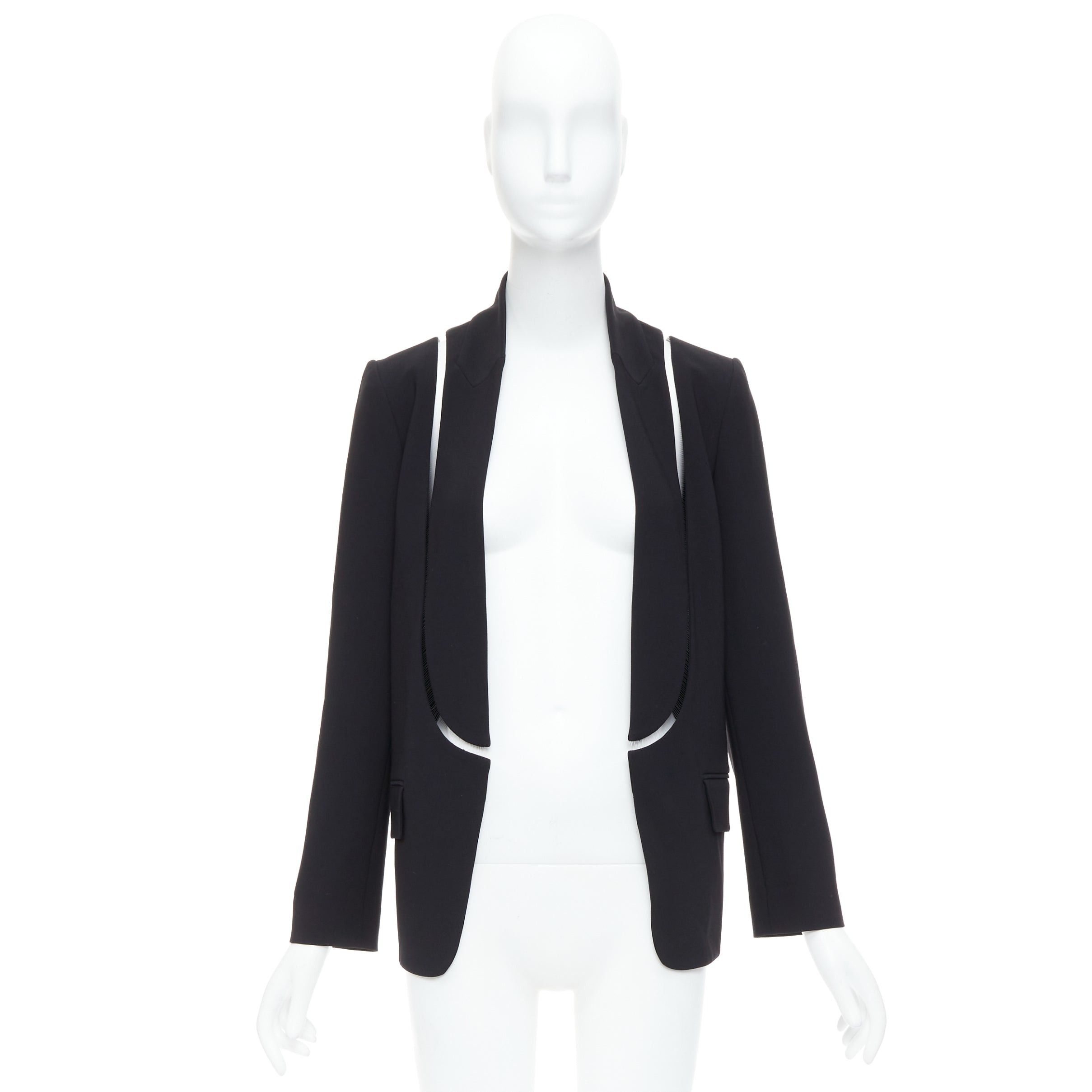 Alexander Wang ALEXANDER WANG black fish wise tcut out long blazer jacket US0 XS Size XS / US 0-2 / IT 36-38 - 9 Thumbnail