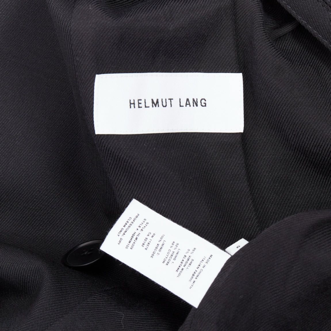 Helmut Lang HELMUT LANG black virgin wool blend twill flare long blazer US0 XS Size XS / US 0-2 / IT 36-38 - 9 Thumbnail