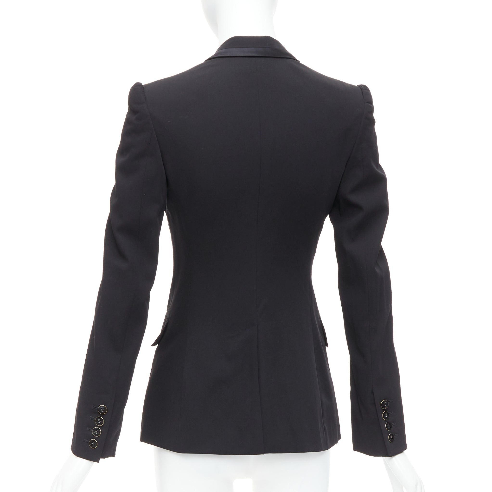 Stella McCartney STELLA MCCARTNEY 2008 black wool blend peak collar blazer IT36 XXS Size XS / US 0-2 / IT 36-38 - 6 Thumbnail