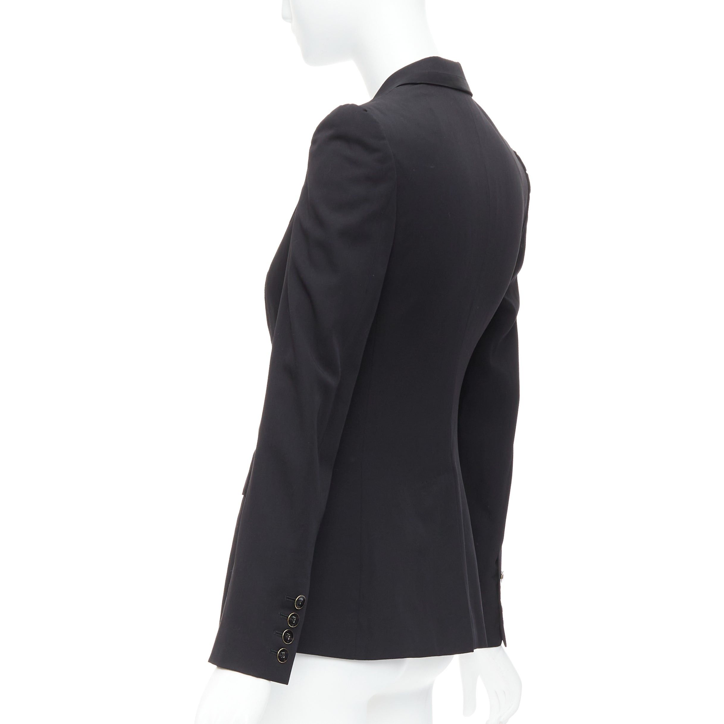Stella McCartney STELLA MCCARTNEY 2008 black wool blend peak collar blazer IT36 XXS Size XS / US 0-2 / IT 36-38 - 7 Thumbnail