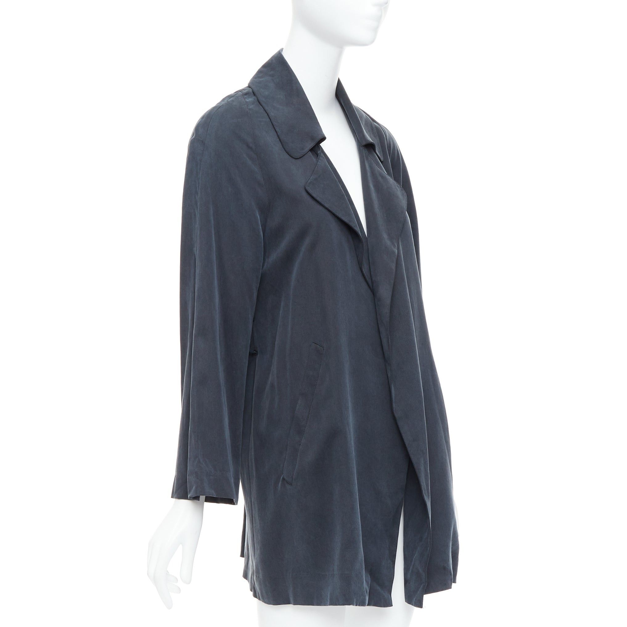 Reformation REFORMATION grey tencel flowy collared draped coat US0 XS Size S / US 4 / IT 40 - 3 Thumbnail