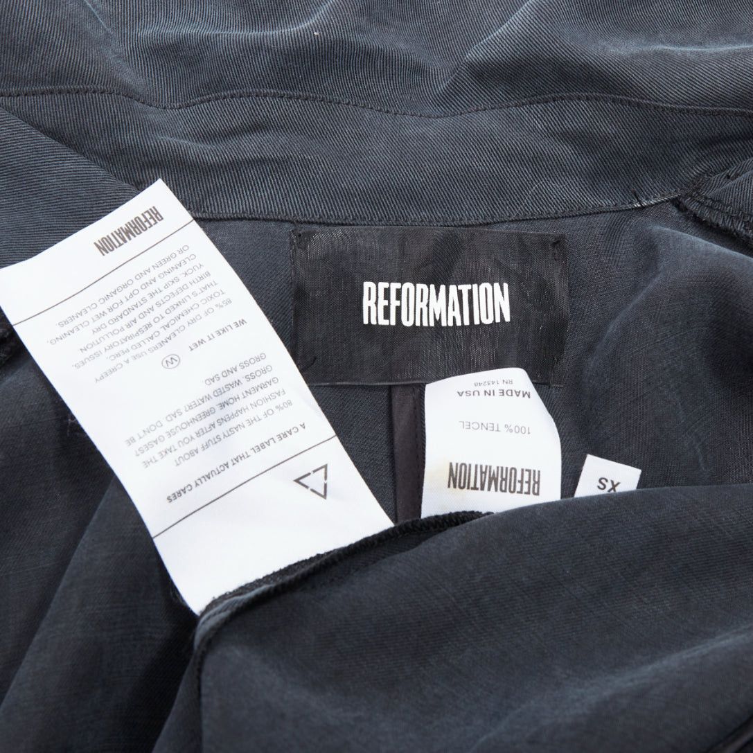 Reformation REFORMATION grey tencel flowy collared draped coat US0 XS Size S / US 4 / IT 40 - 8 Thumbnail