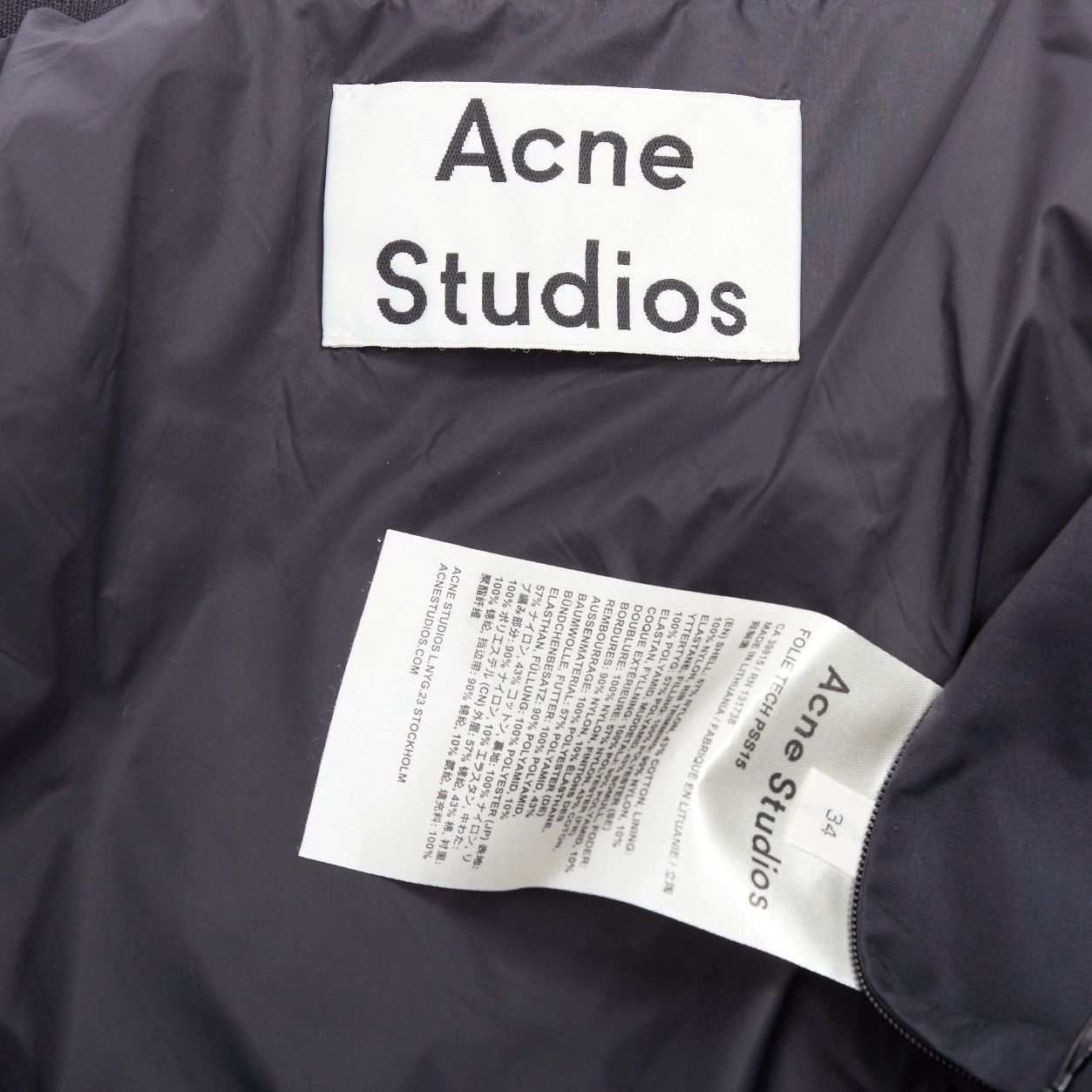 Acne Studios ACNE STUDIOS 2015 Folie Tech black bomber silver zip mini dress FR34 XS Size S / US 4 / IT 40 - 9 Thumbnail