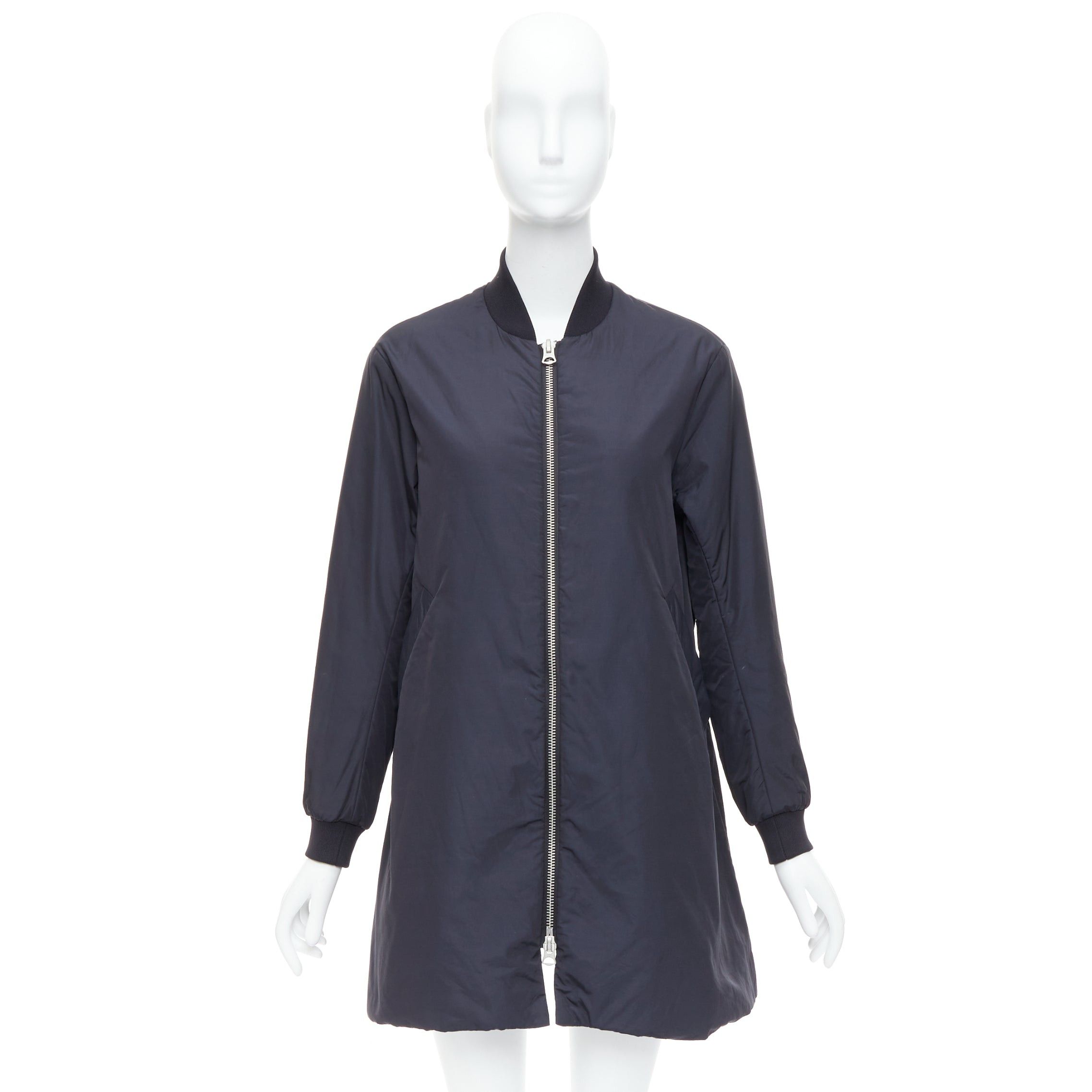 Acne Studios ACNE STUDIOS 2015 Folie Tech black bomber silver zip mini dress FR34 XS Size S / US 4 / IT 40 - 10 Thumbnail