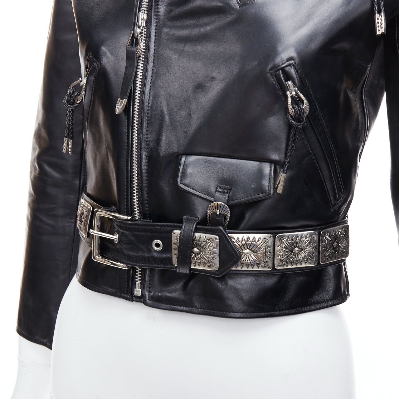 Toga TOGA PULLA black cowhide leather silver logo charm zip crop biker FR36 S Size S / US 4 / IT 40 - 2 Thumbnail