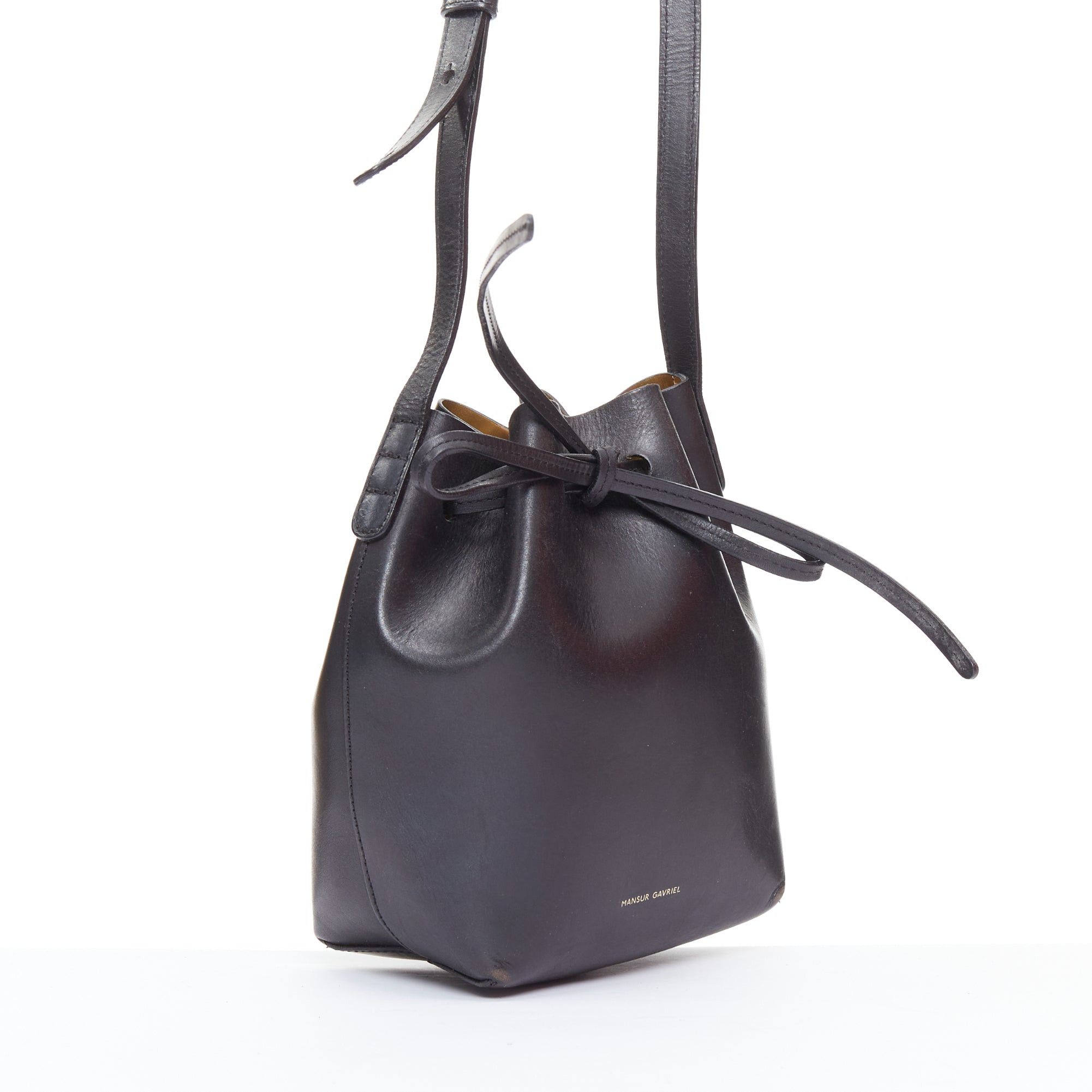 Mansur Gavriel MANSUR GAVRIEL 2015 black smooth leather gold studs mini bucket bag Size ONE SIZE - 3 Thumbnail