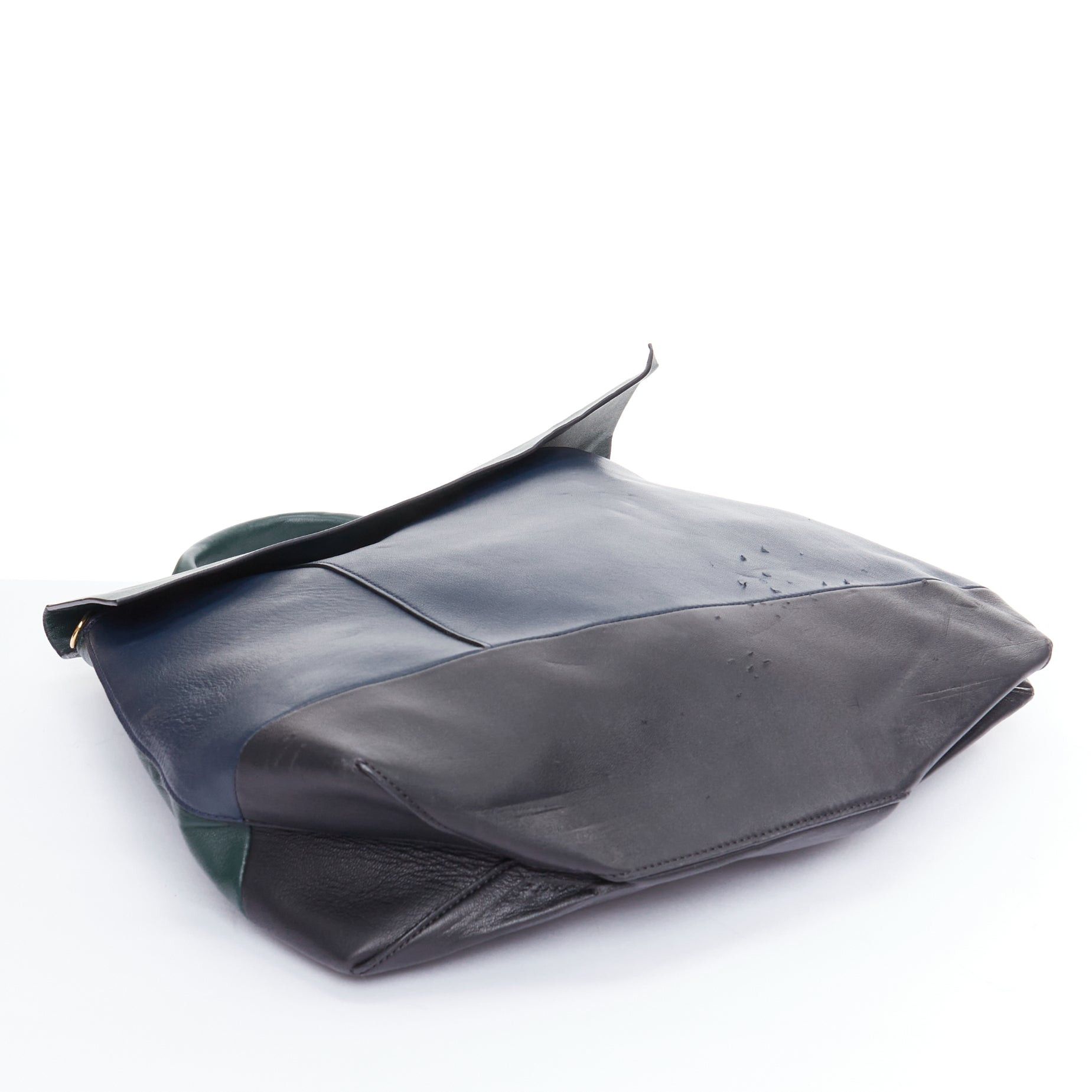 Marni MARNI green navy black tricolor colorblock satchel flap bag Size ONE SIZE - 6 Thumbnail