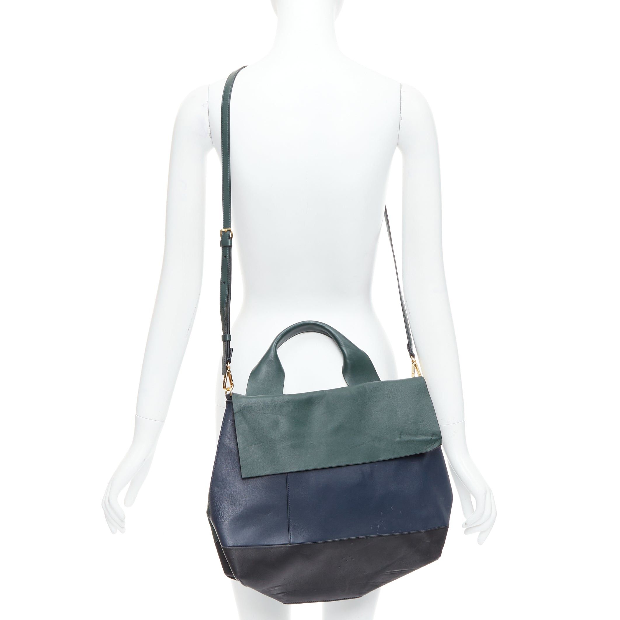 Marni MARNI green navy black tricolor colorblock satchel flap bag Size ONE SIZE - 2 Thumbnail