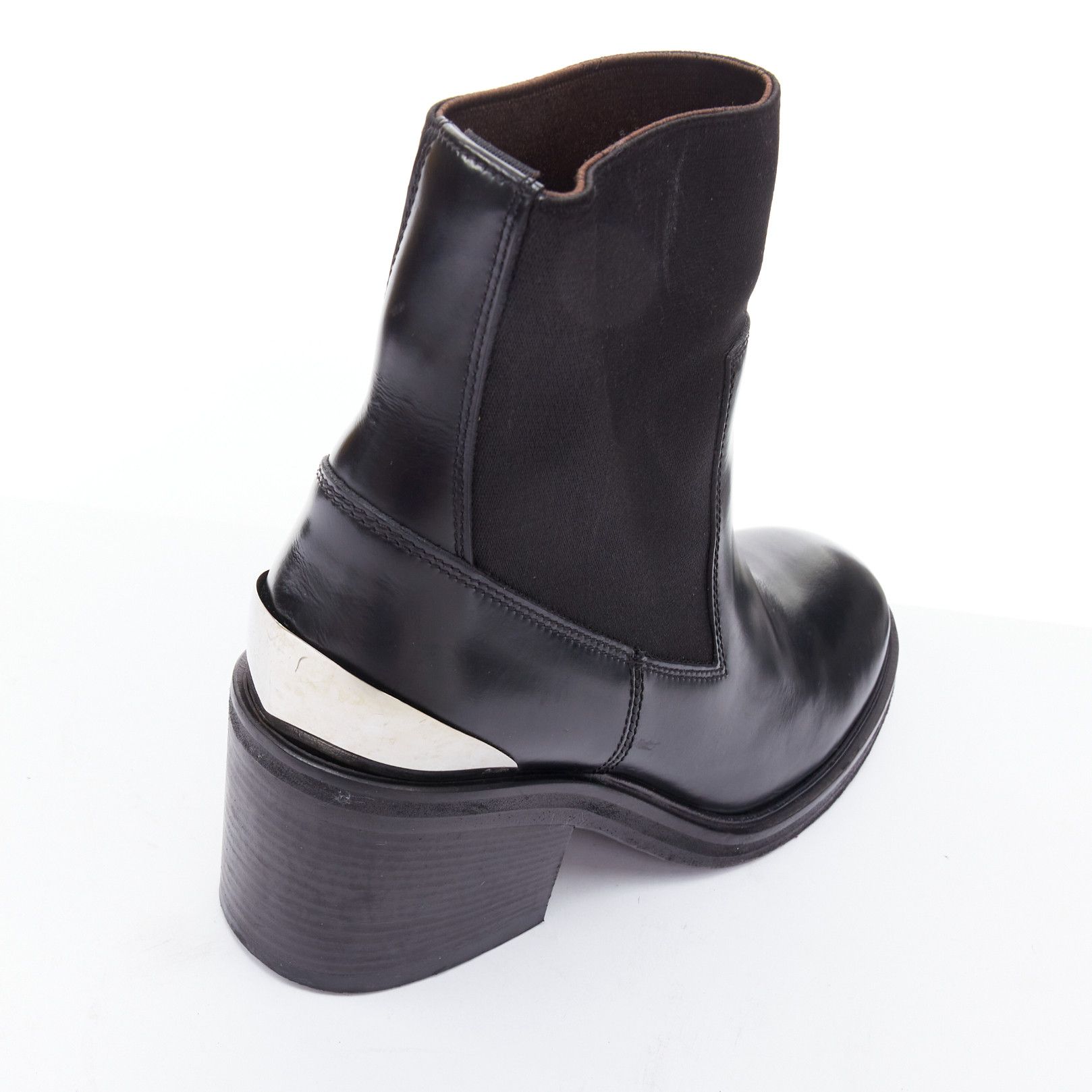 Acne Studios ACNE STUDIOS Dion silver metal detail block heel gusset boots EU38 Size US 8 / IT 38 - 8 Thumbnail