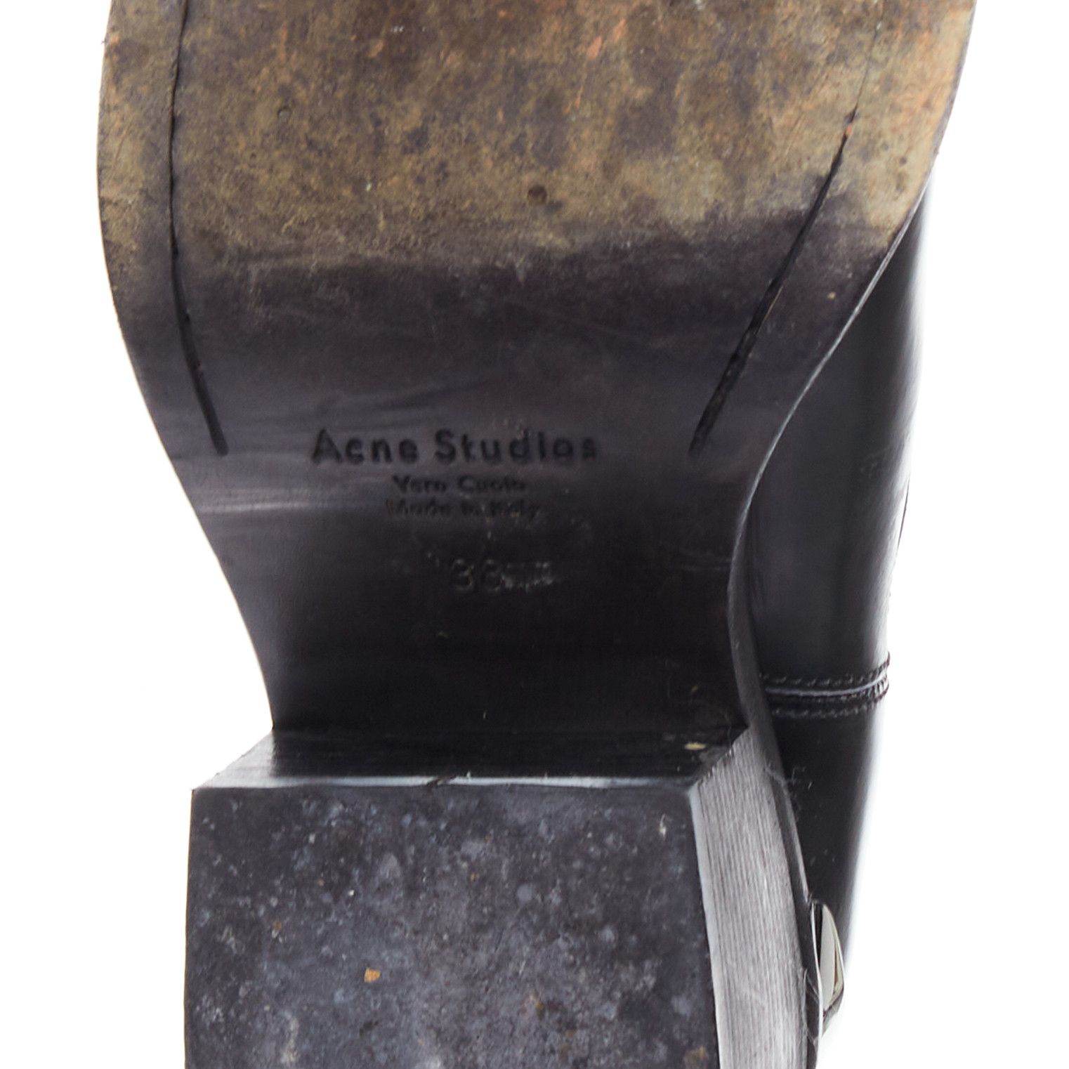 Acne Studios ACNE STUDIOS Dion silver metal detail block heel gusset boots EU38 Size US 8 / IT 38 - 10 Thumbnail