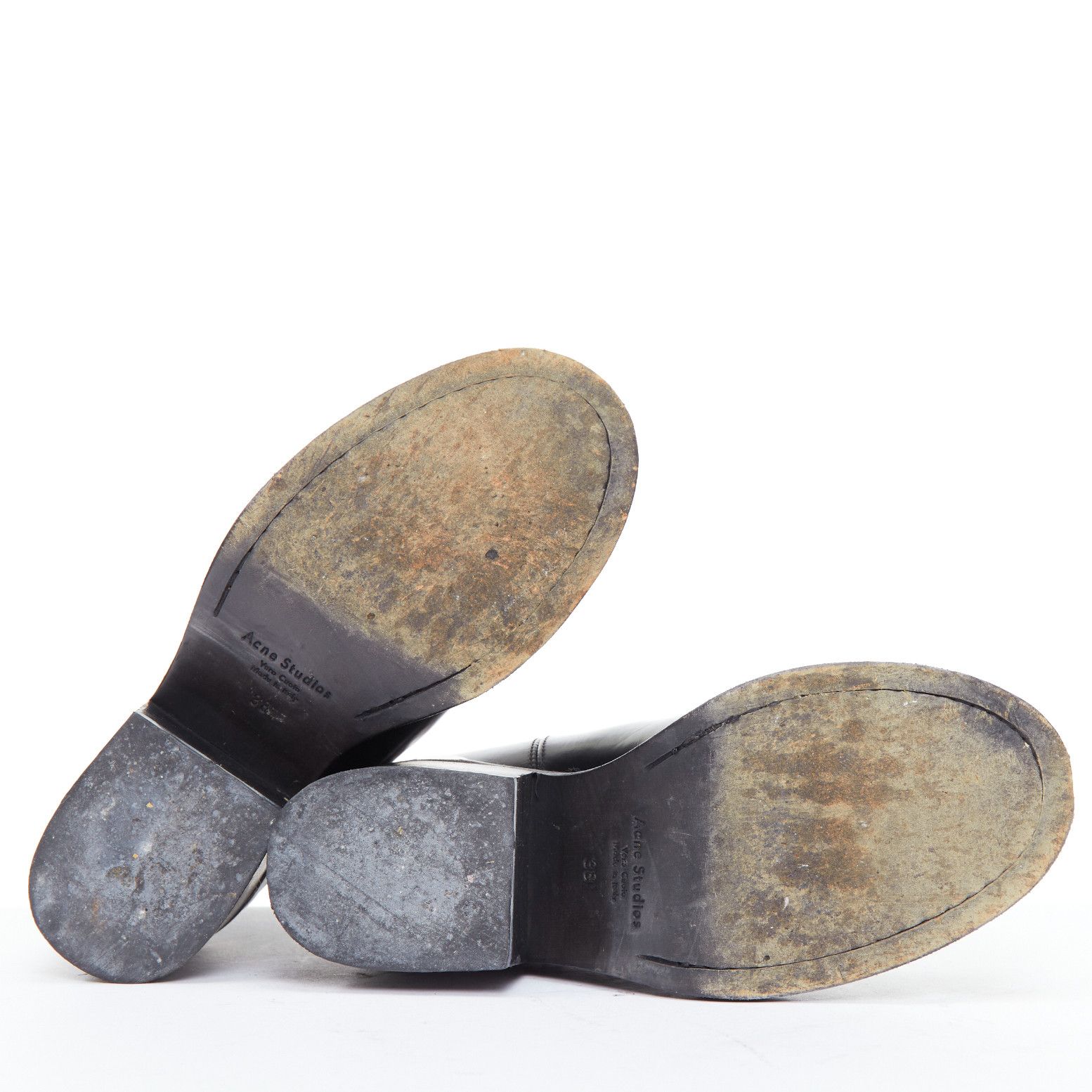 Acne Studios ACNE STUDIOS Dion silver metal detail block heel gusset boots EU38 Size US 8 / IT 38 - 11 Thumbnail