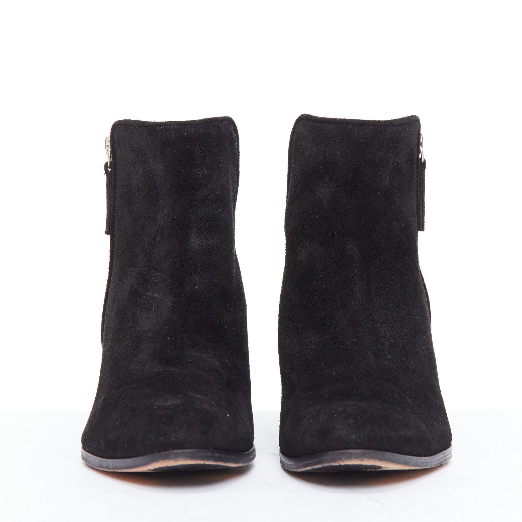 Giuseppe Zanotti GIUSEPPE ZANOTTI blue crystal encrusted heel black suede booties EU38 Size US 8 / IT 38 - 3 Thumbnail