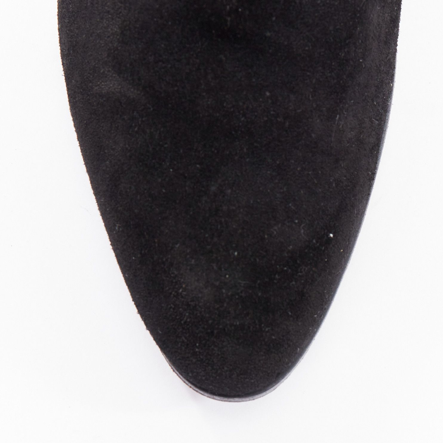 Giuseppe Zanotti GIUSEPPE ZANOTTI blue crystal encrusted heel black suede booties EU38 Size US 8 / IT 38 - 6 Thumbnail