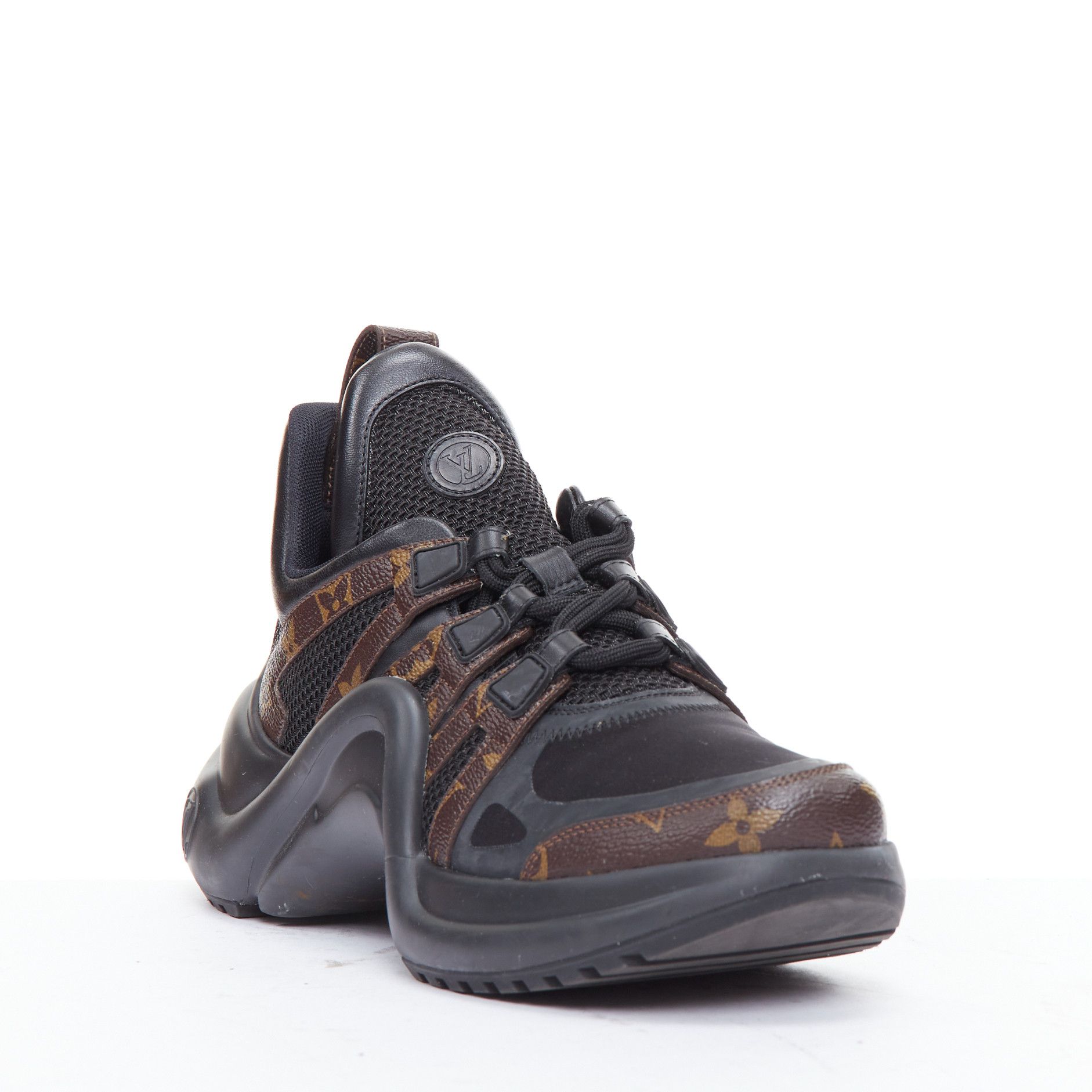 Louis Vuitton LOUIS VUITTON Archlight black LV monogram chunky sneakers EU39 Size US 9 / IT 39 - 2 Thumbnail