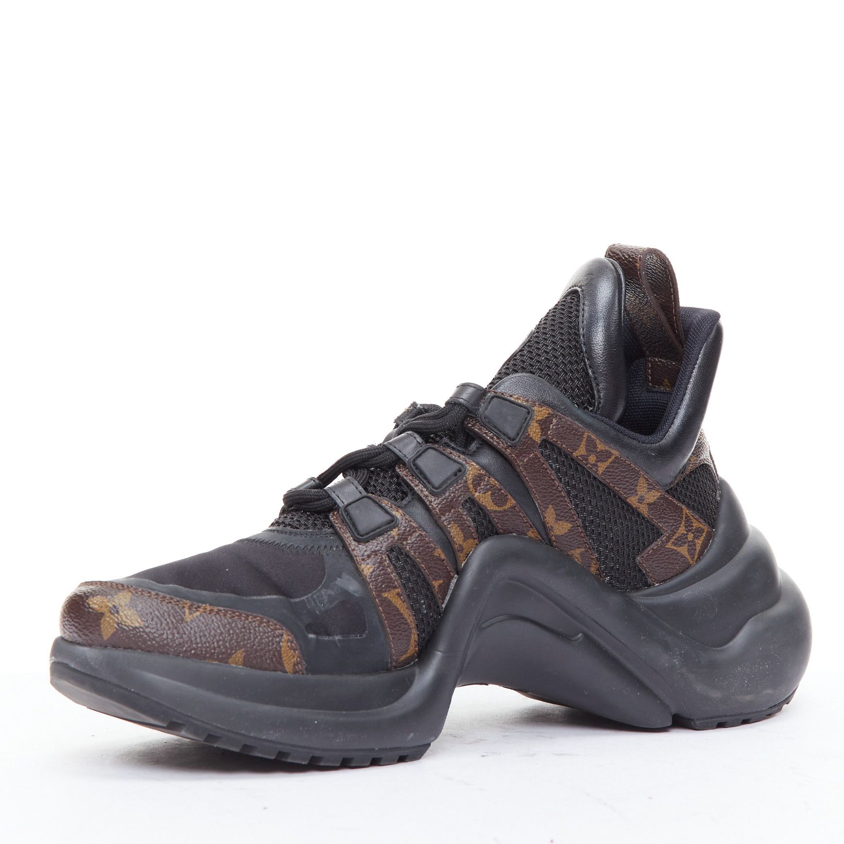 Louis Vuitton LOUIS VUITTON Archlight black LV monogram chunky sneakers EU39 Size US 9 / IT 39 - 4 Thumbnail