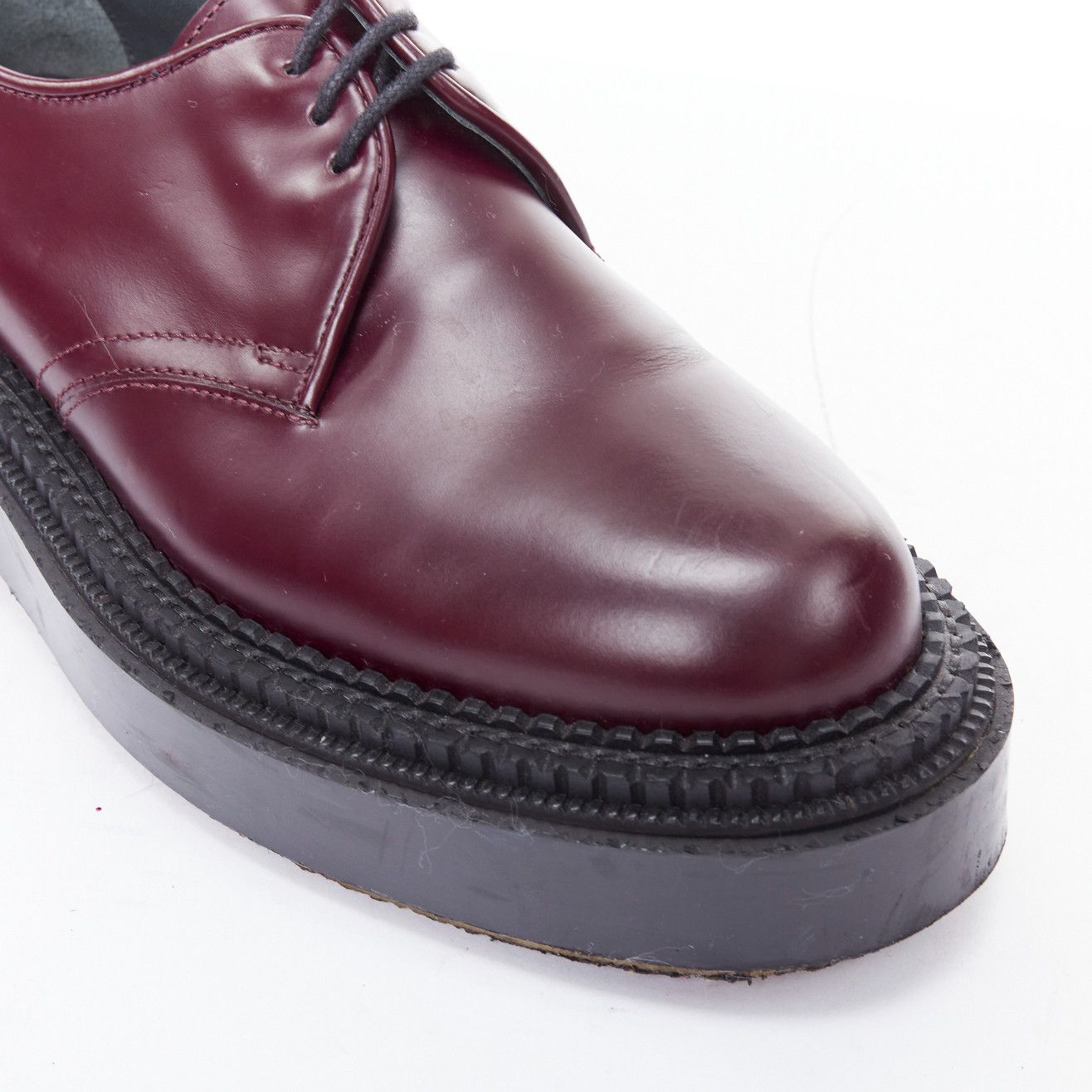 Undercover UNDERCOVER ADIEU 2018 Derby burgundy chunky platform creepers EU38 Size US 8 / IT 38 - 7 Thumbnail