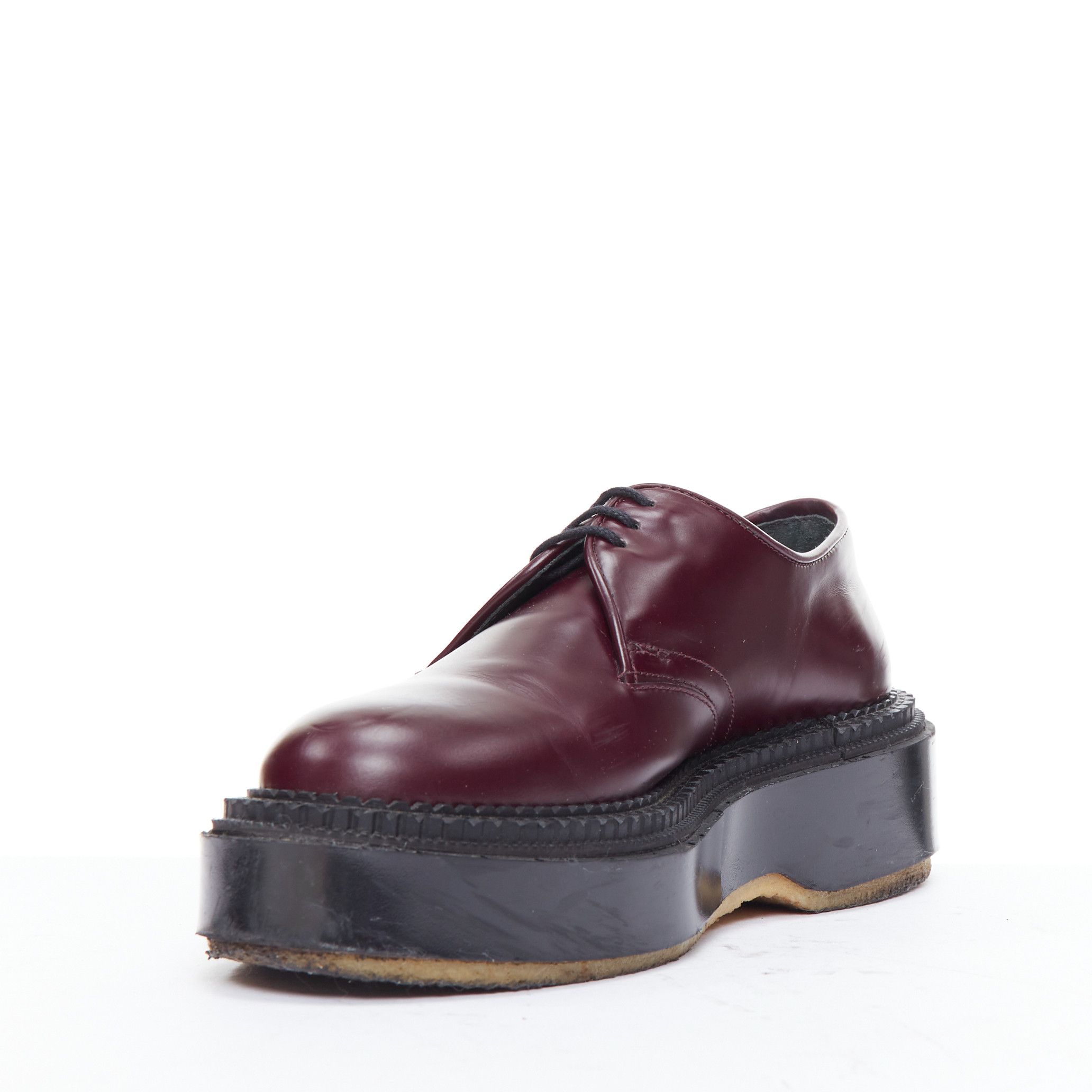 Undercover UNDERCOVER ADIEU 2018 Derby burgundy chunky platform creepers EU38 Size US 8 / IT 38 - 4 Thumbnail
