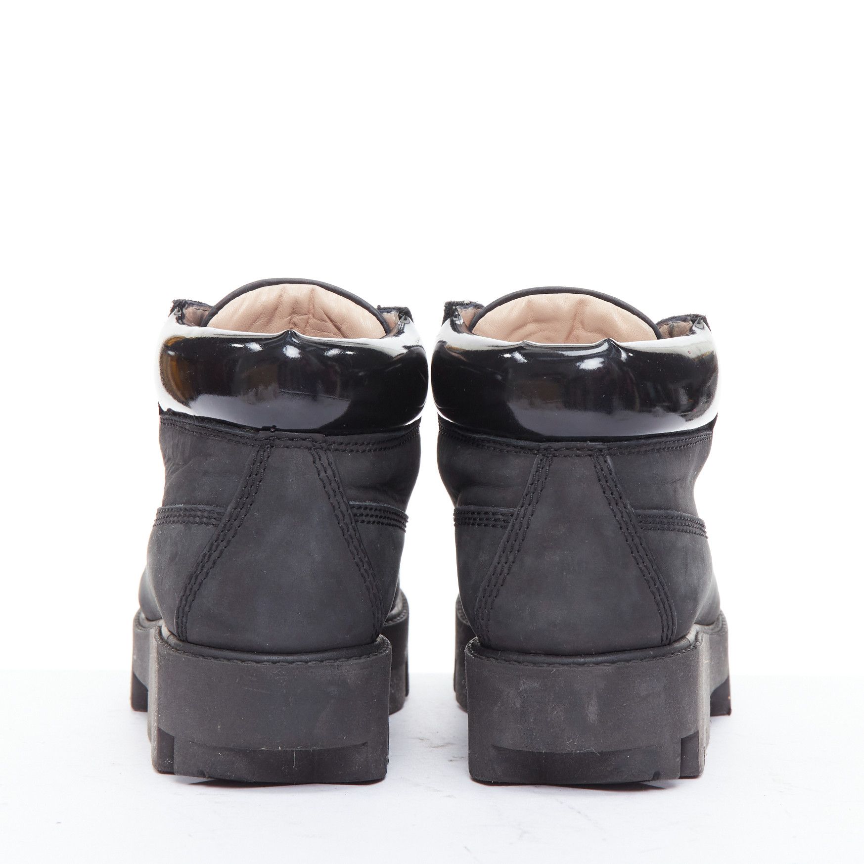 Acne Studios ACNE STUDIOS Tinne black nubuck heavy duty lug sole hiking boots EU38 Size US 8 / IT 38 - 5 Thumbnail
