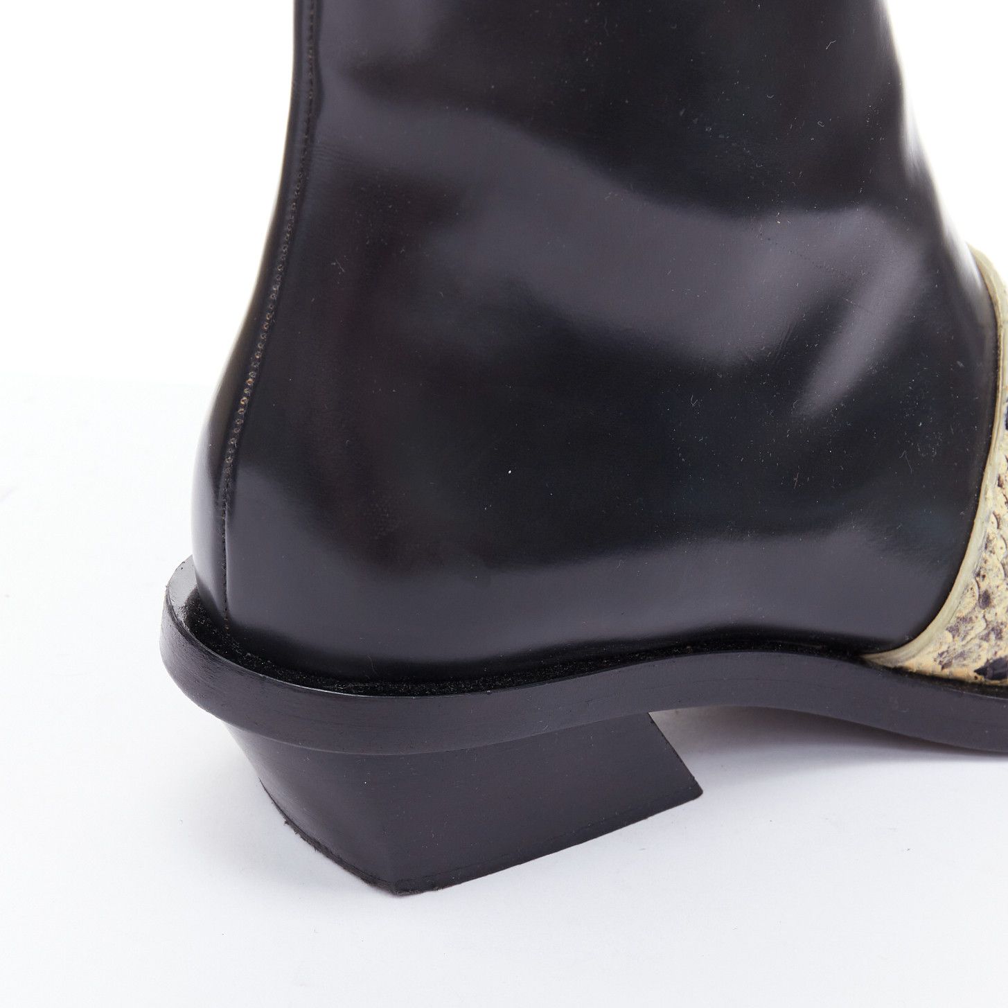 Proenza Schouler PROENZA SCHOULER natural scaled leather black cuban ankle boot EU38 Size US 8 / IT 38 - 8 Thumbnail