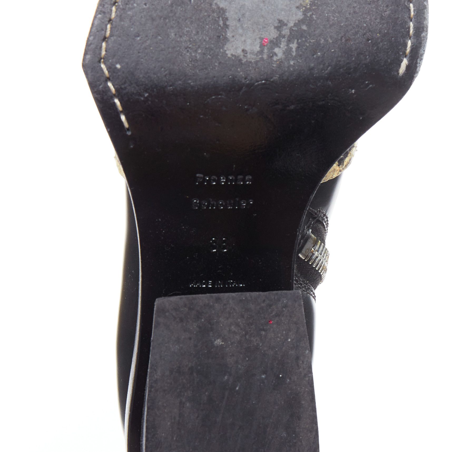 Proenza Schouler PROENZA SCHOULER natural scaled leather black cuban ankle boot EU38 Size US 8 / IT 38 - 10 Thumbnail