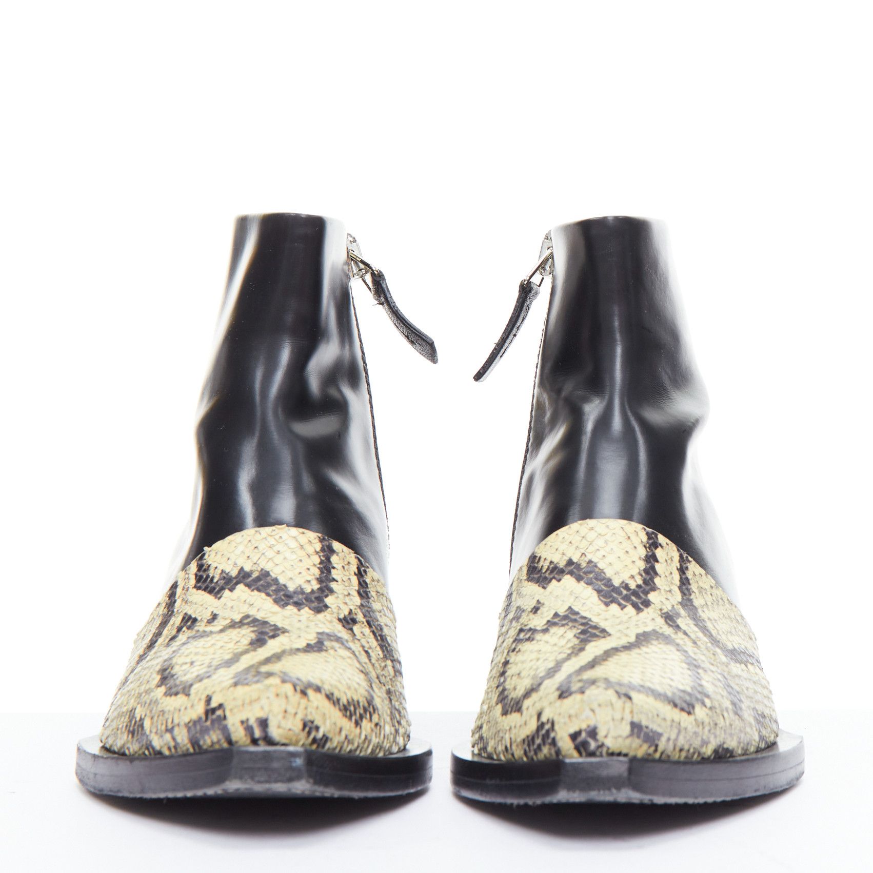 Proenza Schouler PROENZA SCHOULER natural scaled leather black cuban ankle boot EU38 Size US 8 / IT 38 - 3 Thumbnail
