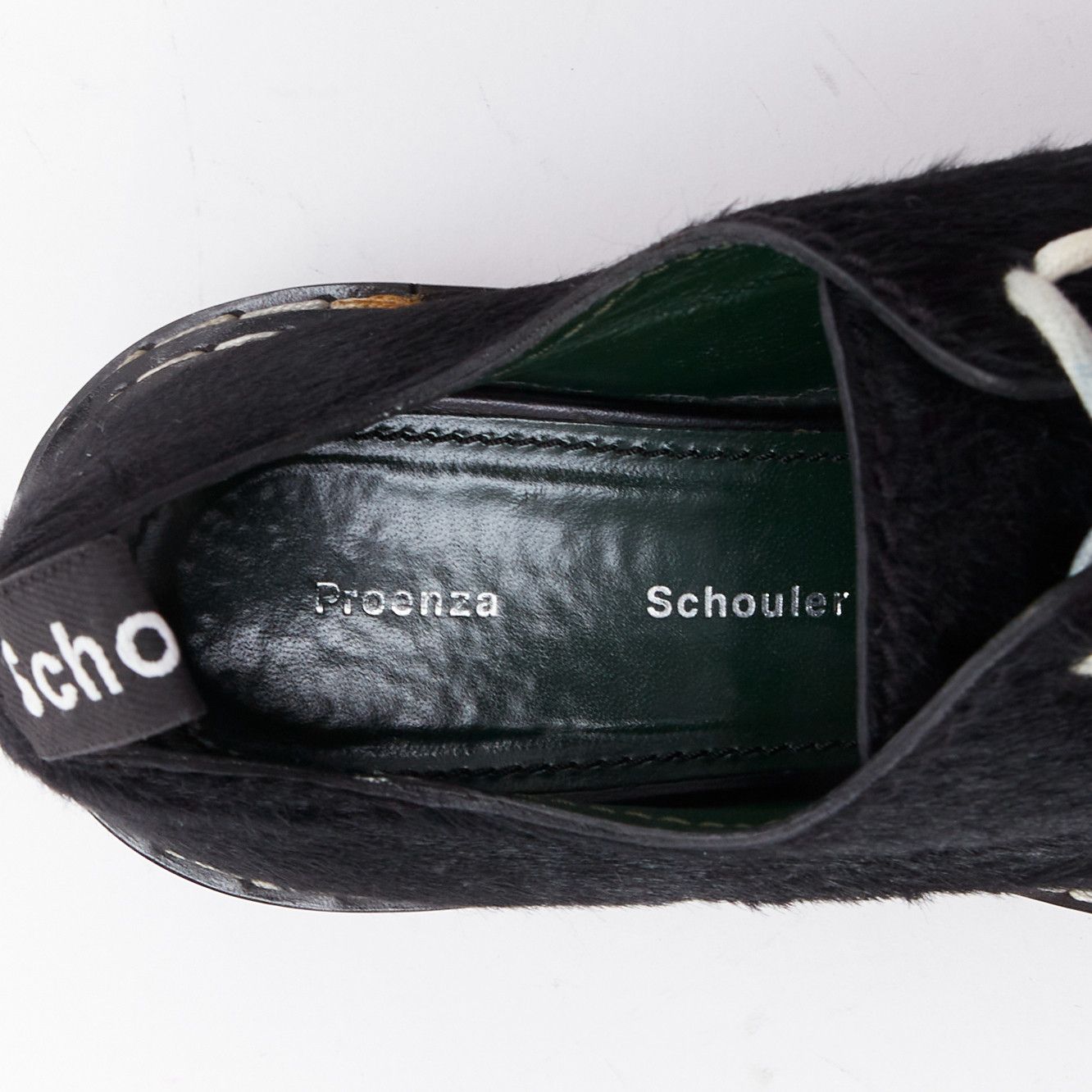 Proenza Schouler PROENZA SCHOULER black calfhair white topstitch creeper shoes EU38 Size US 8 / IT 38 - 9 Thumbnail