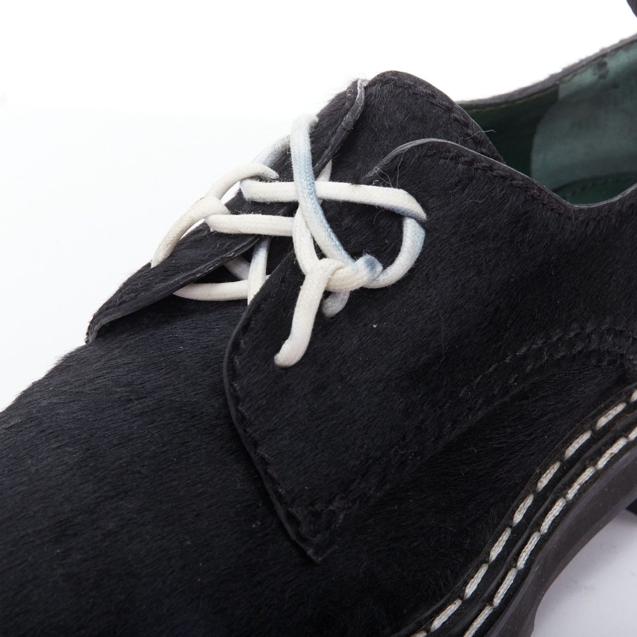 Proenza Schouler PROENZA SCHOULER black calfhair white topstitch creeper shoes EU38 Size US 8 / IT 38 - 7 Thumbnail
