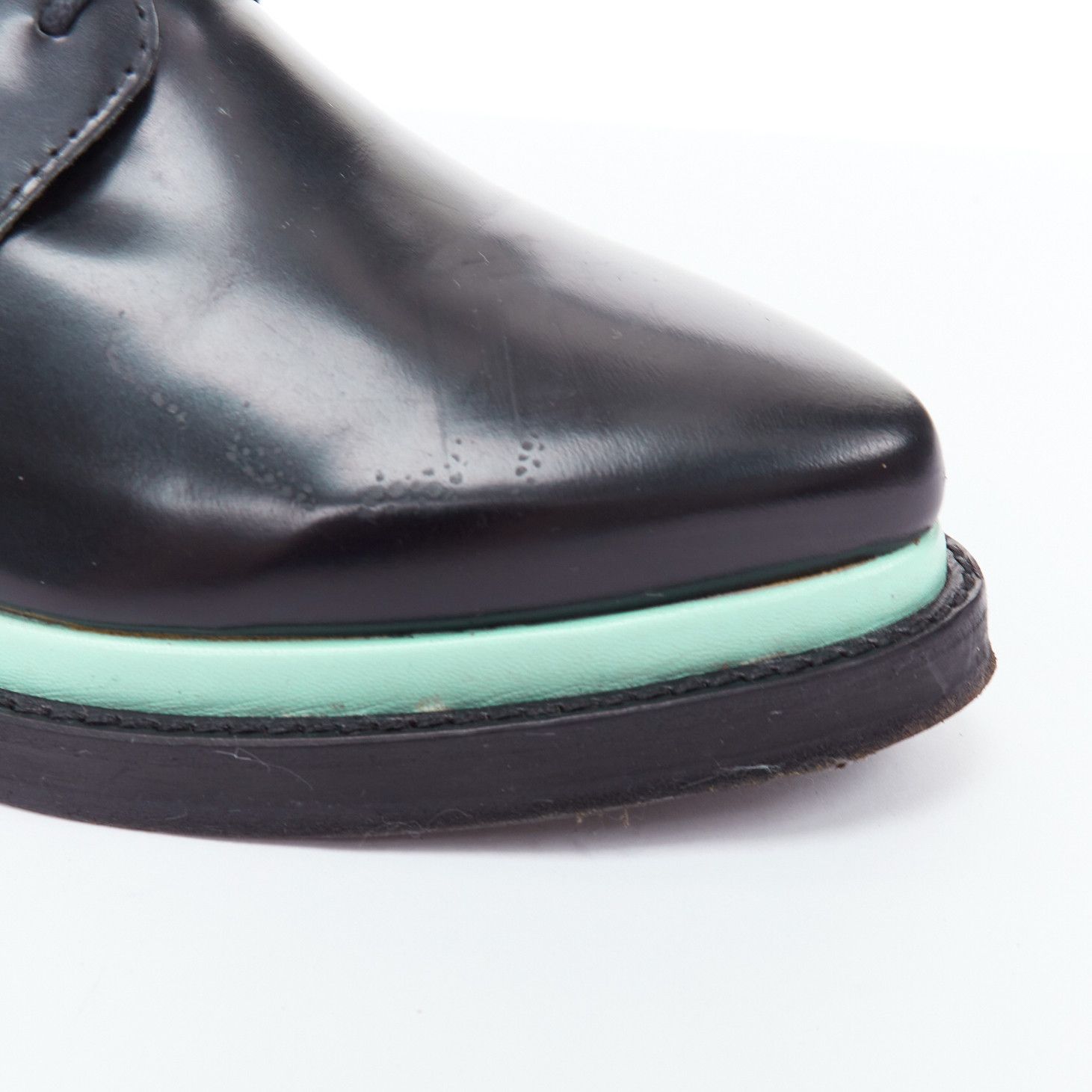Acne Studios ACNE STUDIOS Lark mint blue midsole lace up minimal block shoes EU38 Size US 8 / IT 38 - 7 Thumbnail