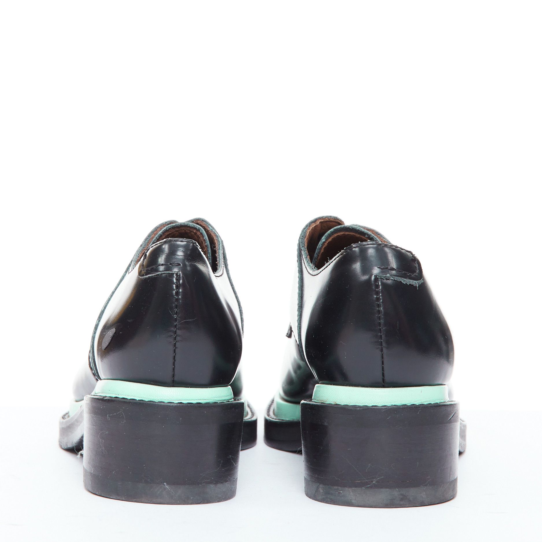 Acne Studios ACNE STUDIOS Lark mint blue midsole lace up minimal block shoes EU38 Size US 8 / IT 38 - 5 Thumbnail