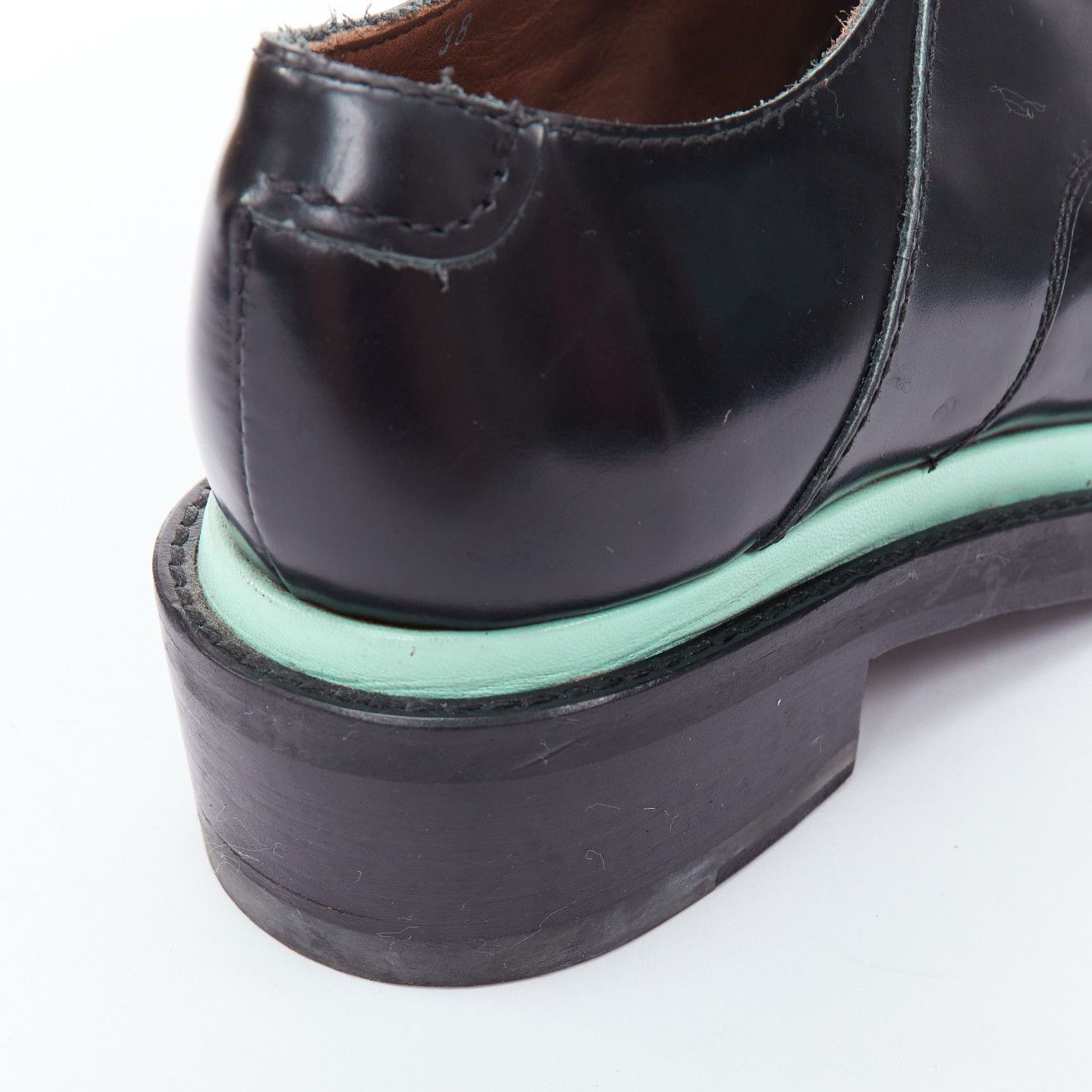 Acne Studios ACNE STUDIOS Lark mint blue midsole lace up minimal block shoes EU38 Size US 8 / IT 38 - 8 Thumbnail
