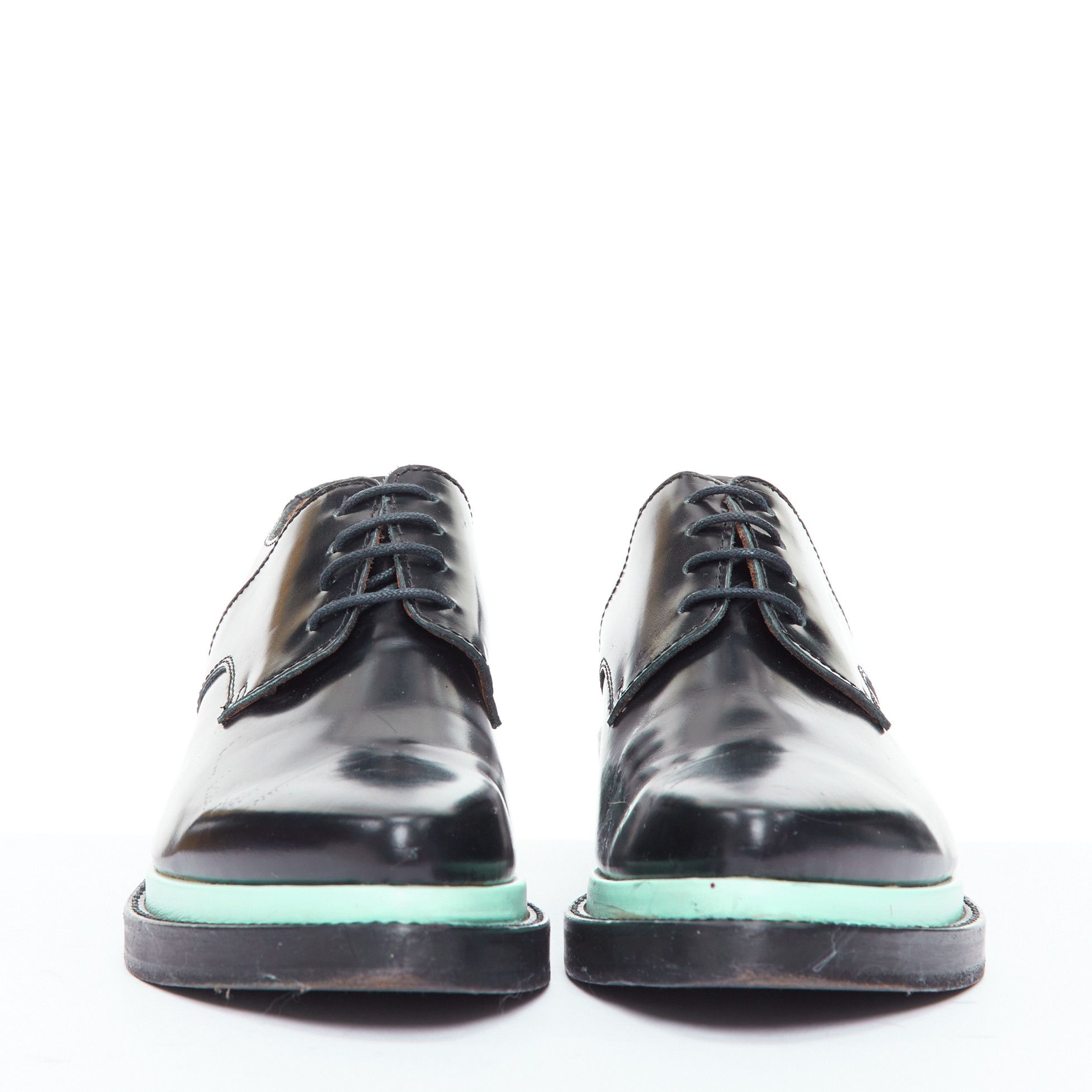 Acne Studios ACNE STUDIOS Lark mint blue midsole lace up minimal block shoes EU38 Size US 8 / IT 38 - 3 Thumbnail