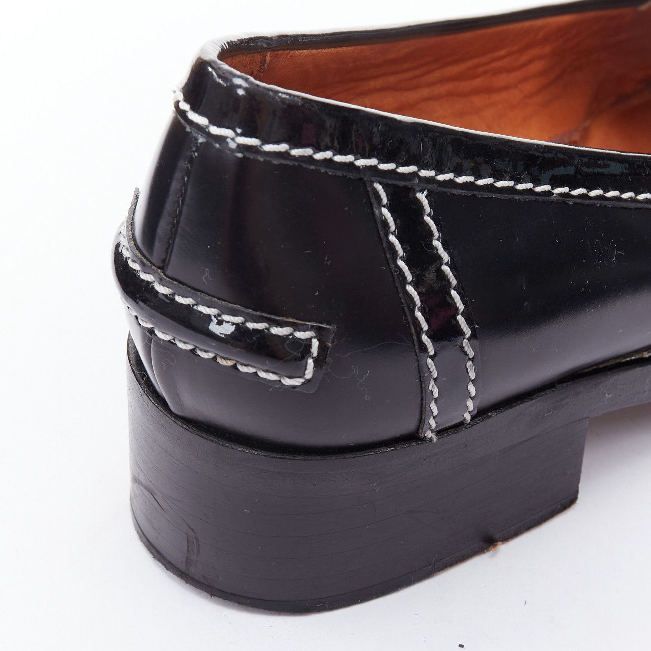 Acne Studios ACNE STUDIOS Penny Watch gold buckle black topstitch loafers EU38 Size US 8 / IT 38 - 8 Thumbnail