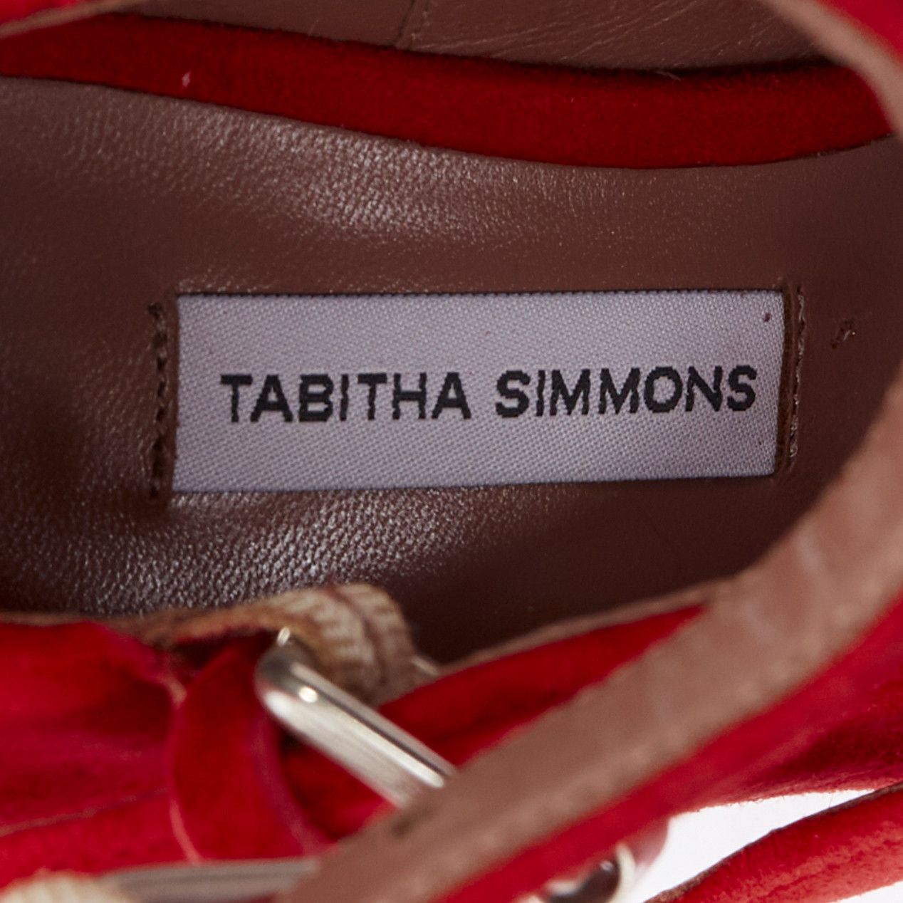 Tabitha Simmons TABITHA SIMMONS Moda red suede leather silver buckles strappy heels EU37 Size US 7 / IT 37 - 9 Thumbnail