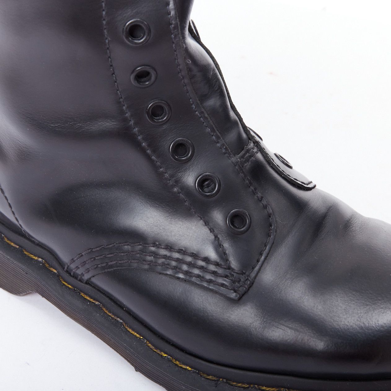 Vetements VETEMENTS DR MARTENS 2017 Border Line 1490 black leather laceless combat boots EU38 Size US 8 / IT 38 - 7 Thumbnail